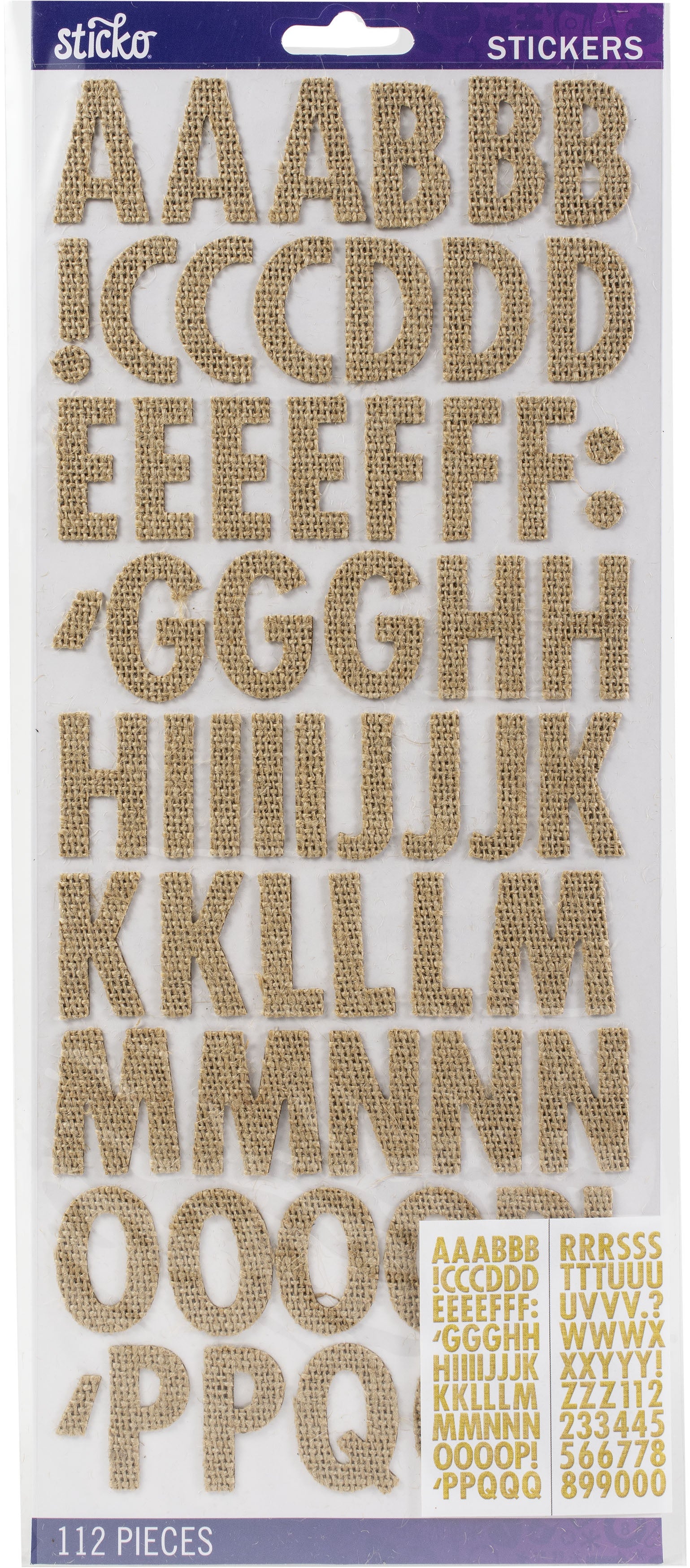 Sticko Alphabet Stickers 112/Pkg-Futura - Regular - Burlap