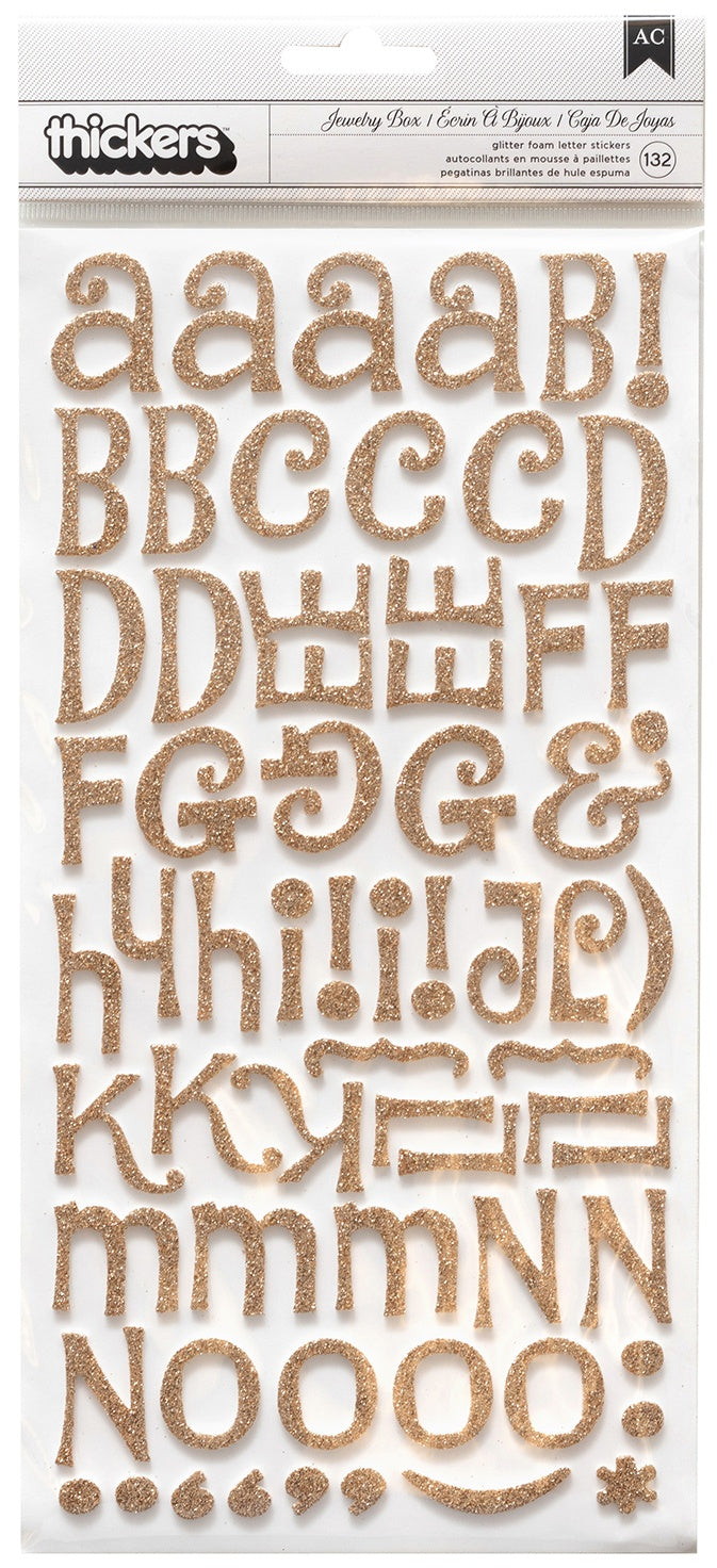 9-460 Chunky Alphabet - Gold Glitter Polyvinyl 2 Inch Iron-on – SEI Crafts