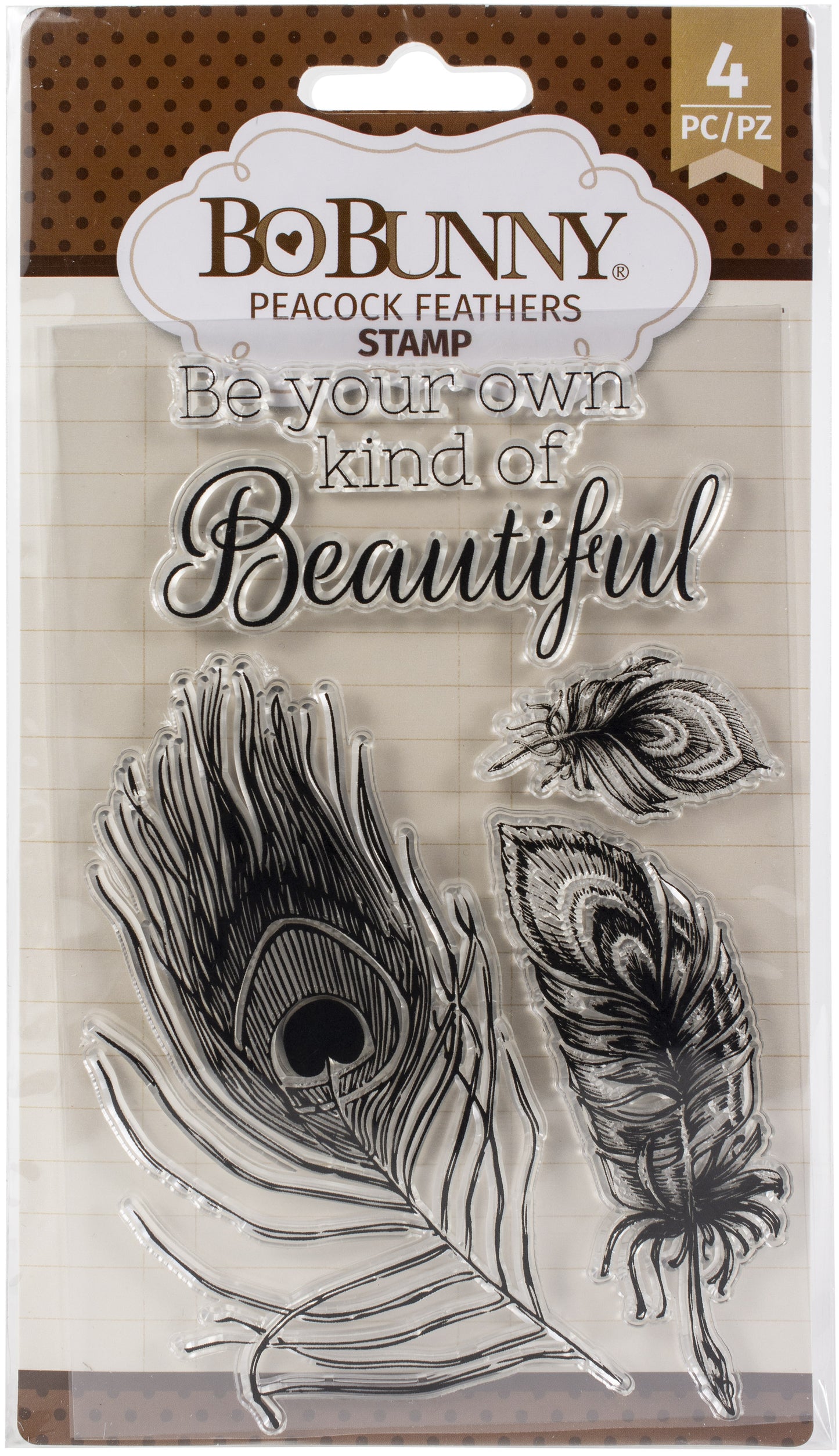 BoBunny Clear Stamps 4"X6"-Peacock Feathers