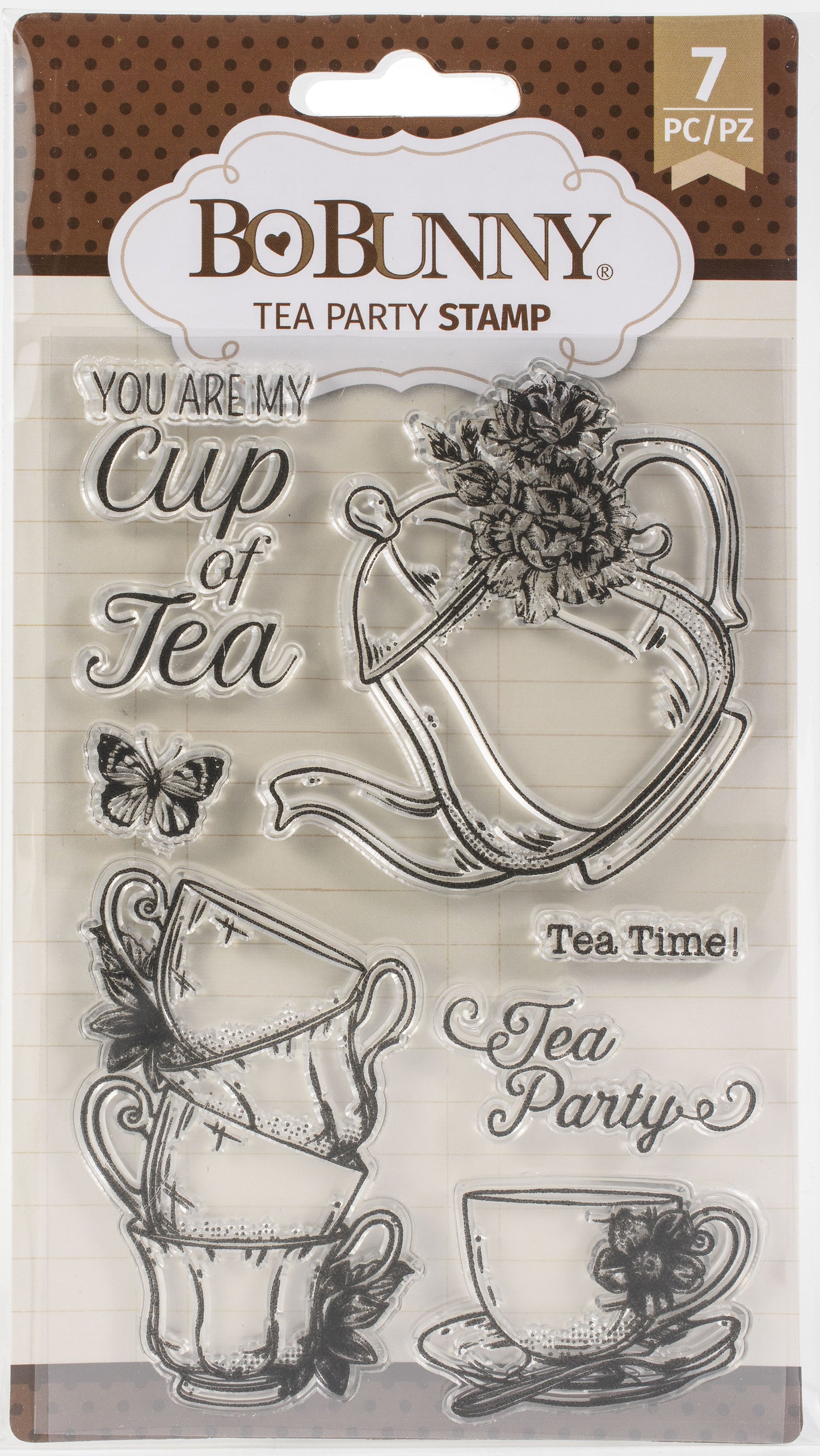 BoBunny Clear Stamps 4"X6"-Tea Party