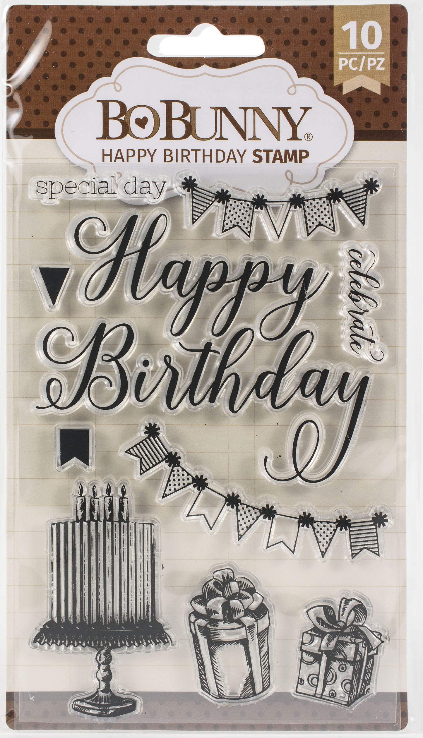 BoBunny Clear Stamps 4"X6"-Happy Birthday