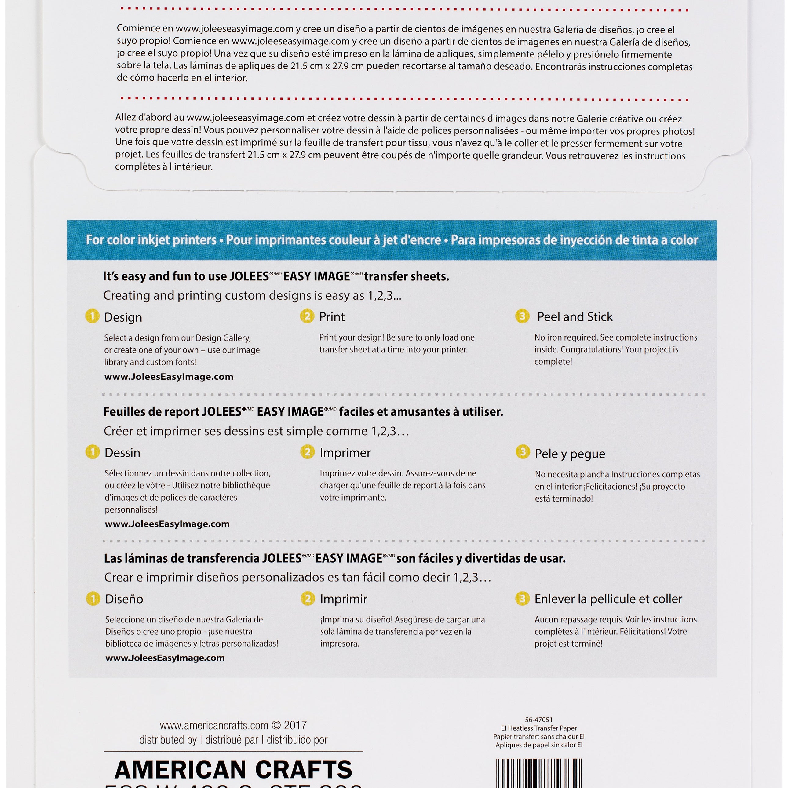 Jolee's Heatless Transfer Sheet 3/Pkg