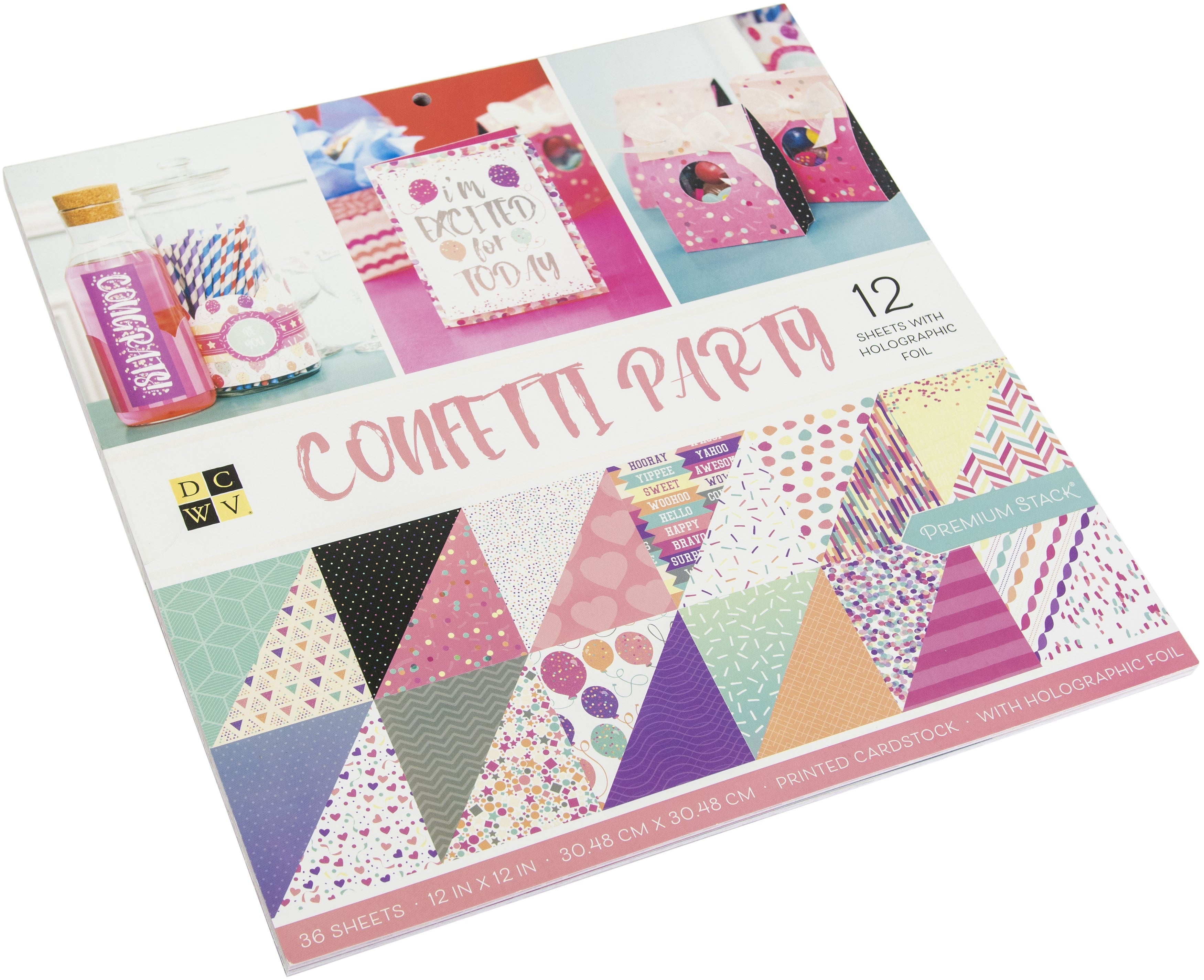 DCWV Double-Sided 12x12" Cardstock Stack - Confetti
