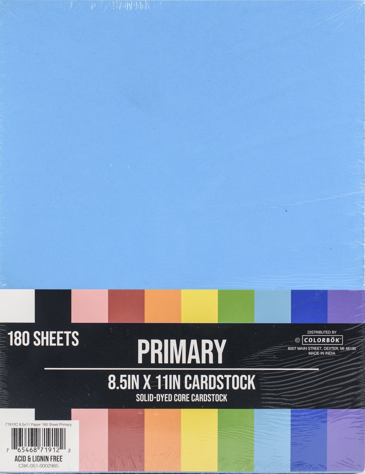 Colorbok Paper 8.5"X11" 180/Pkg-Primary