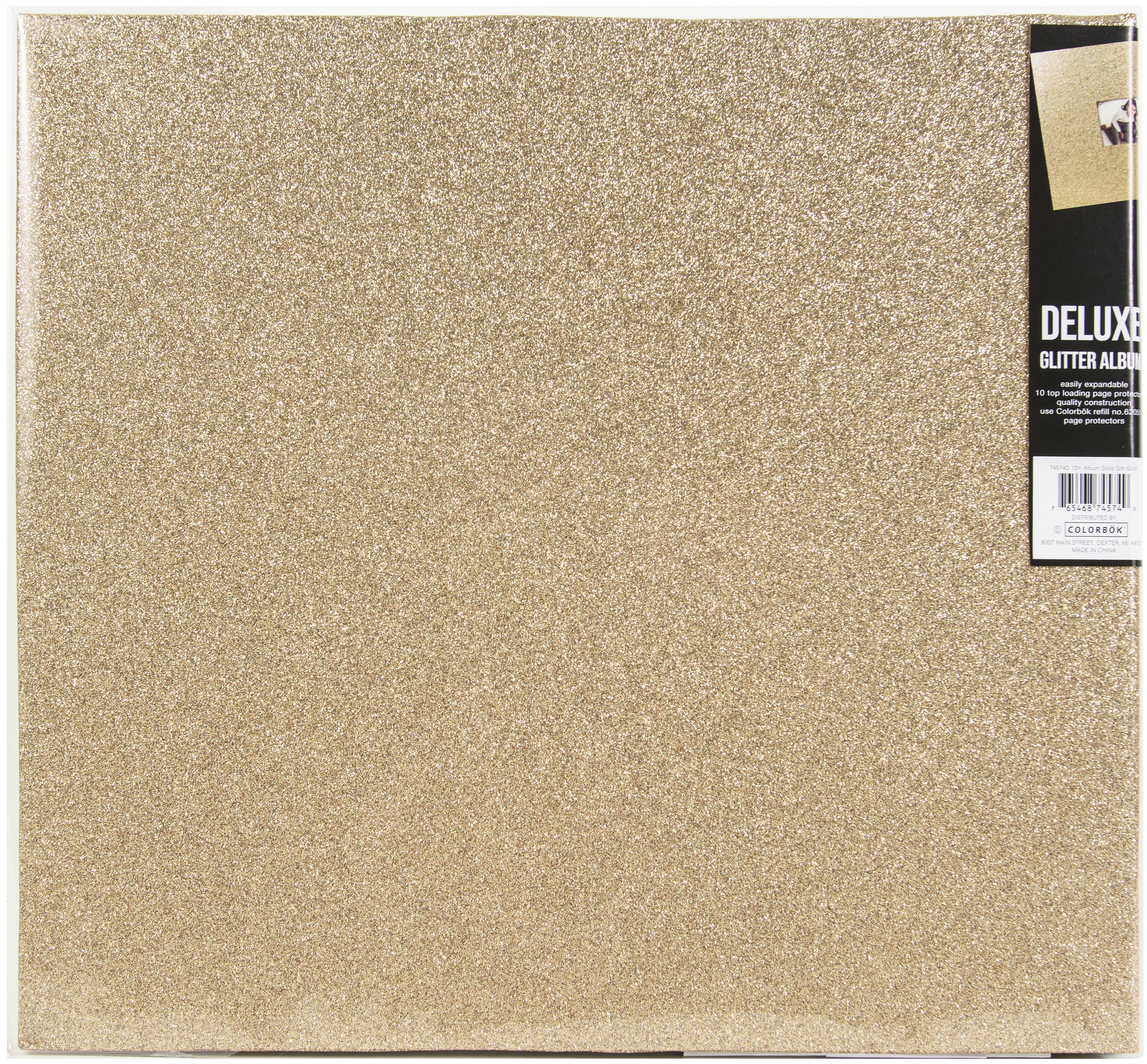 Colorbok Scrapbook Box Kit-Solid Glitter Gold