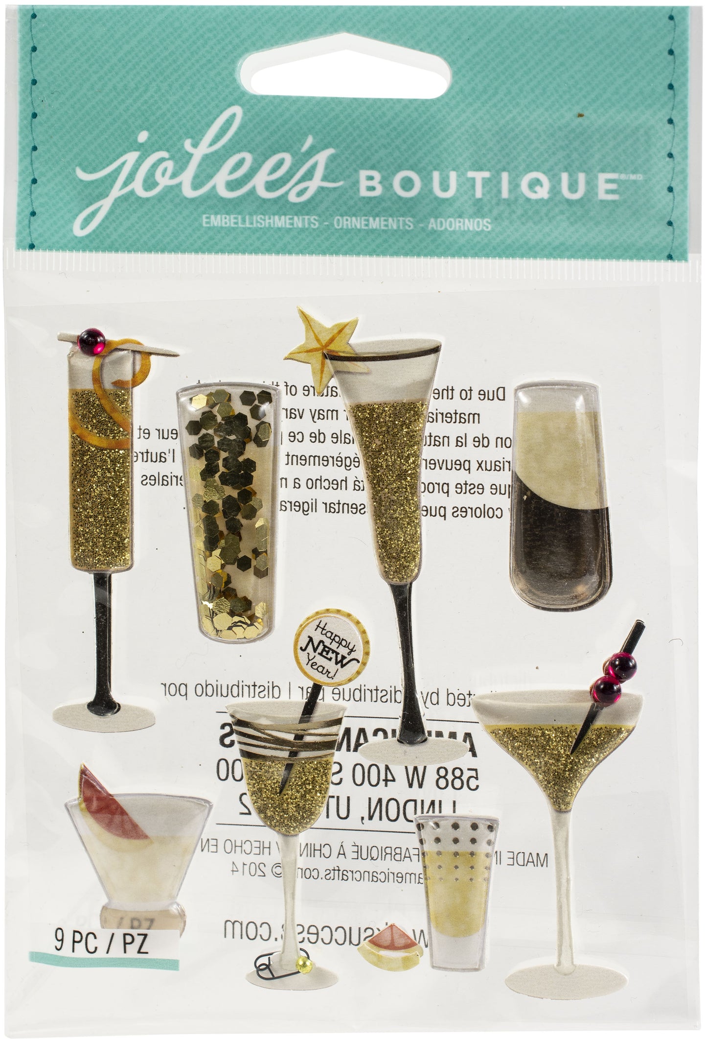 Jolee's Boutique Themed Embellishments-Champagne And Cocktails
