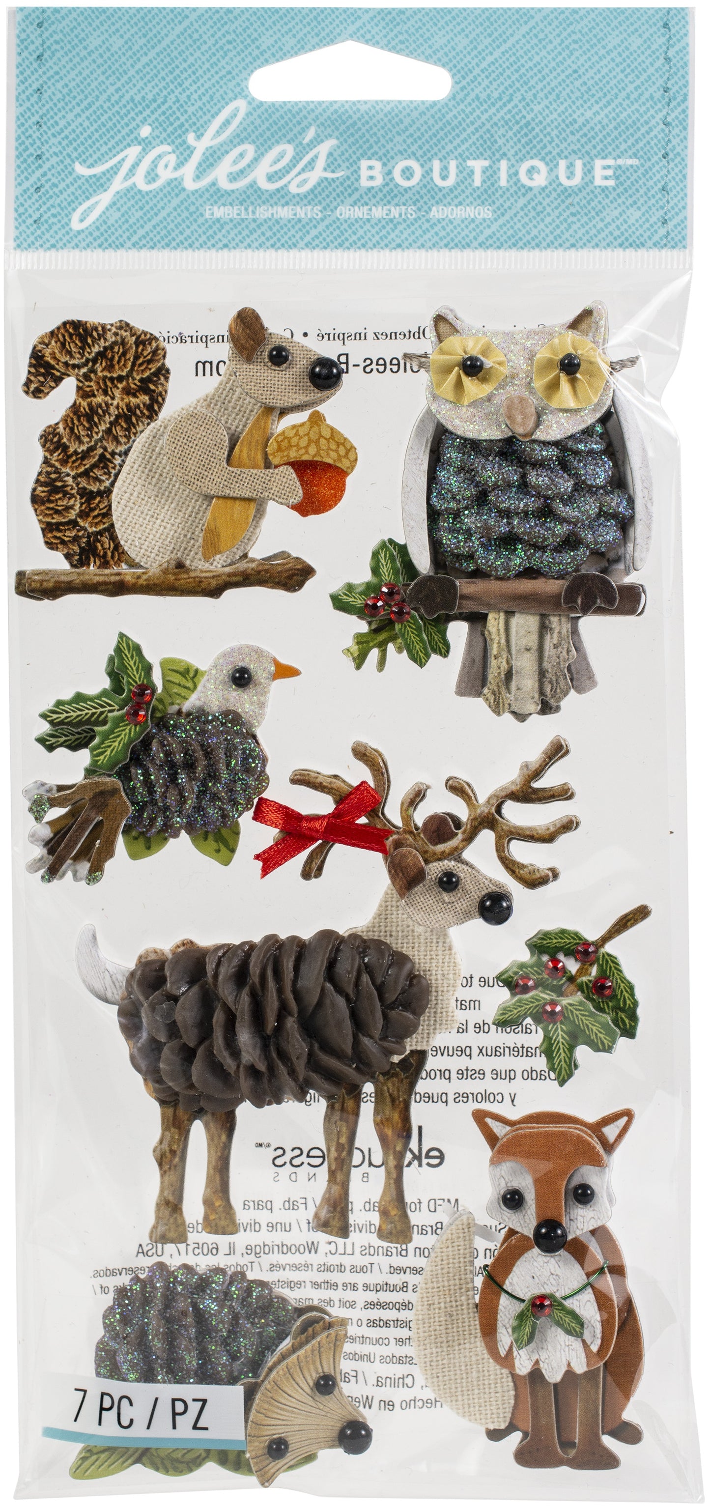 Jolee's Boutique® Le Grande Woodland Animals Felt Dimensional Stickers