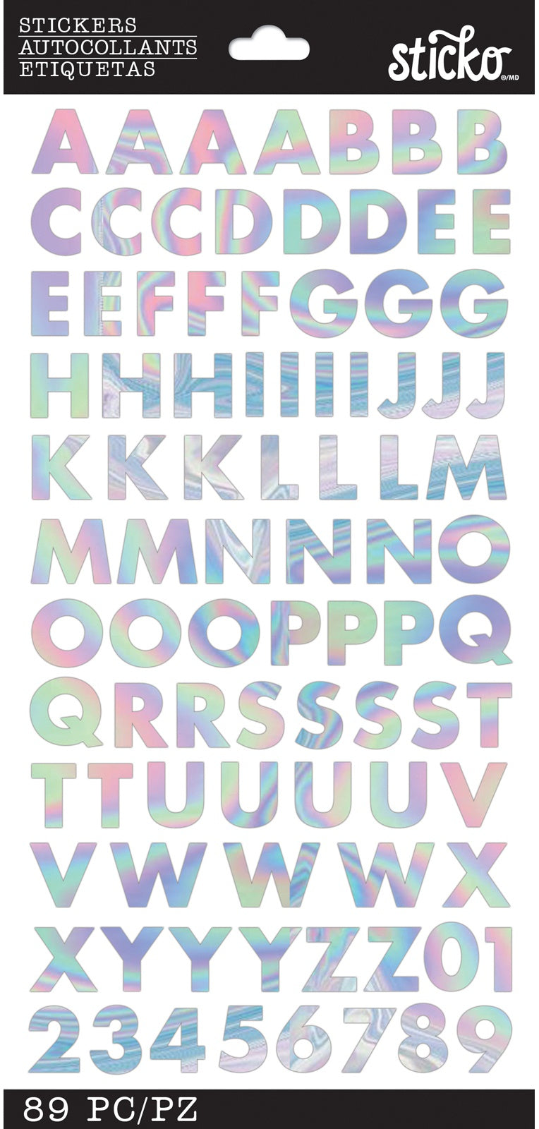 Sticko Small Alphabet Stickers-Iridescent - Futura