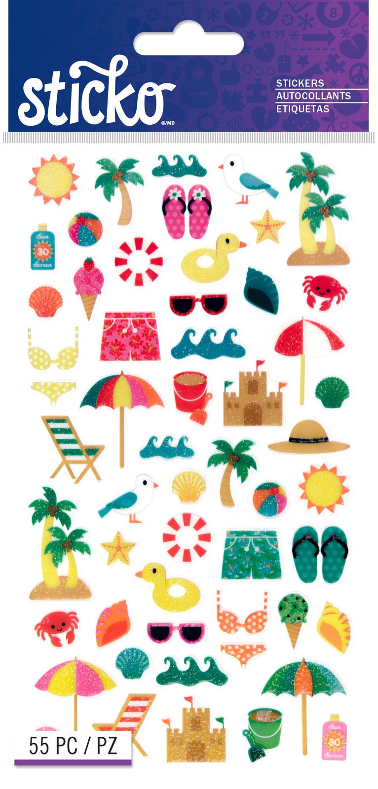 Sticko Stickers-Mini Beach Travel Icons