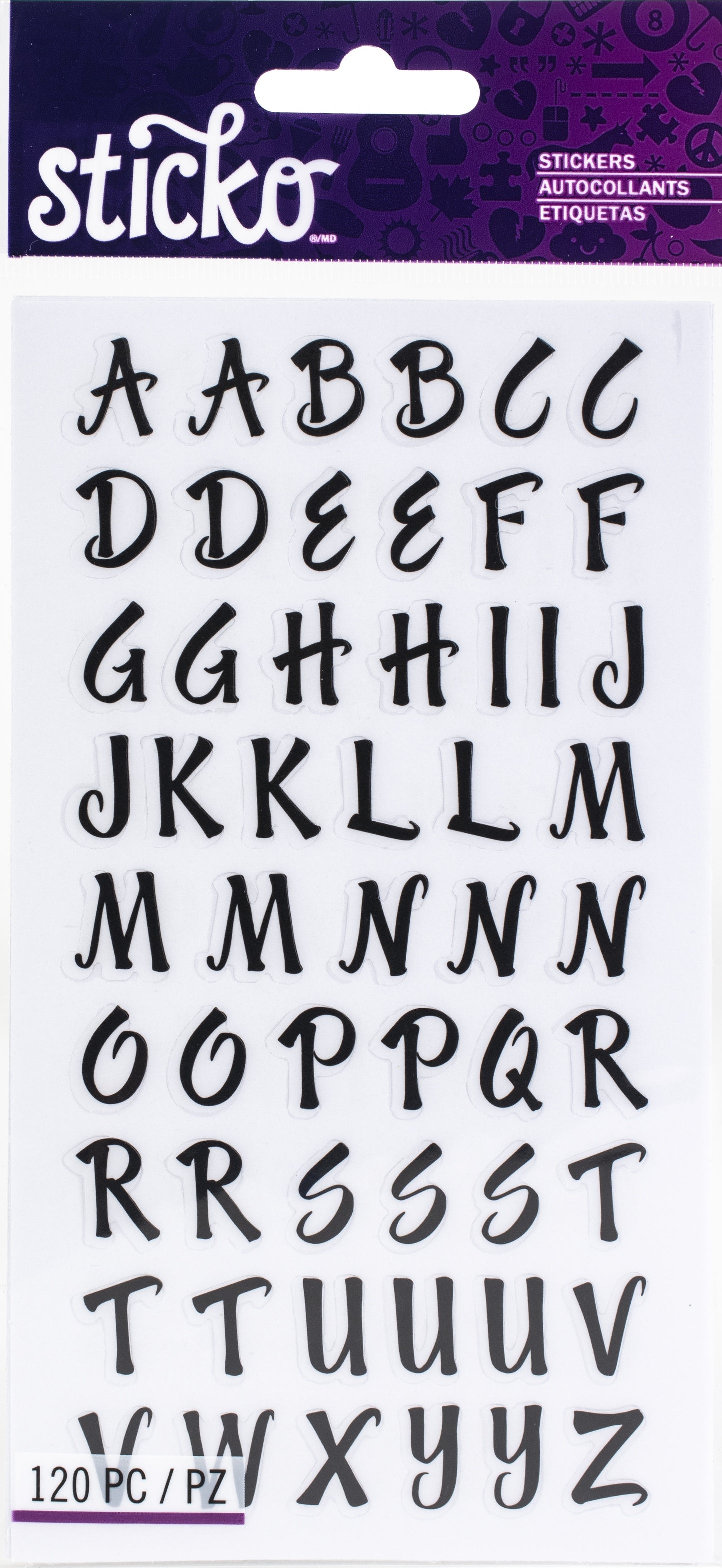 Sticko Alphabet Stickers-Black Letters Mini