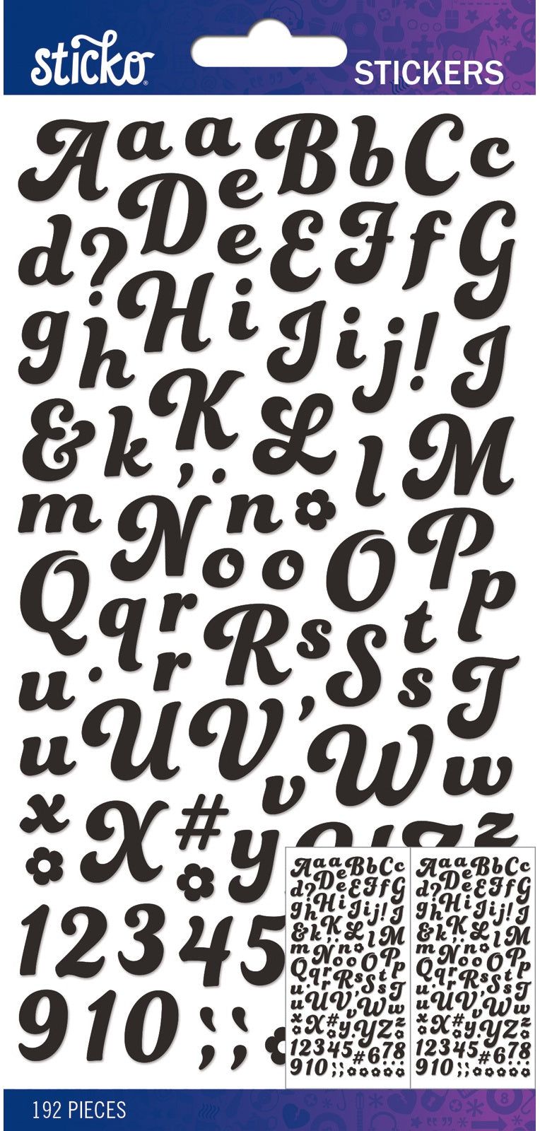 Sticko Alphabet Stickers-Black Funky Dori Small