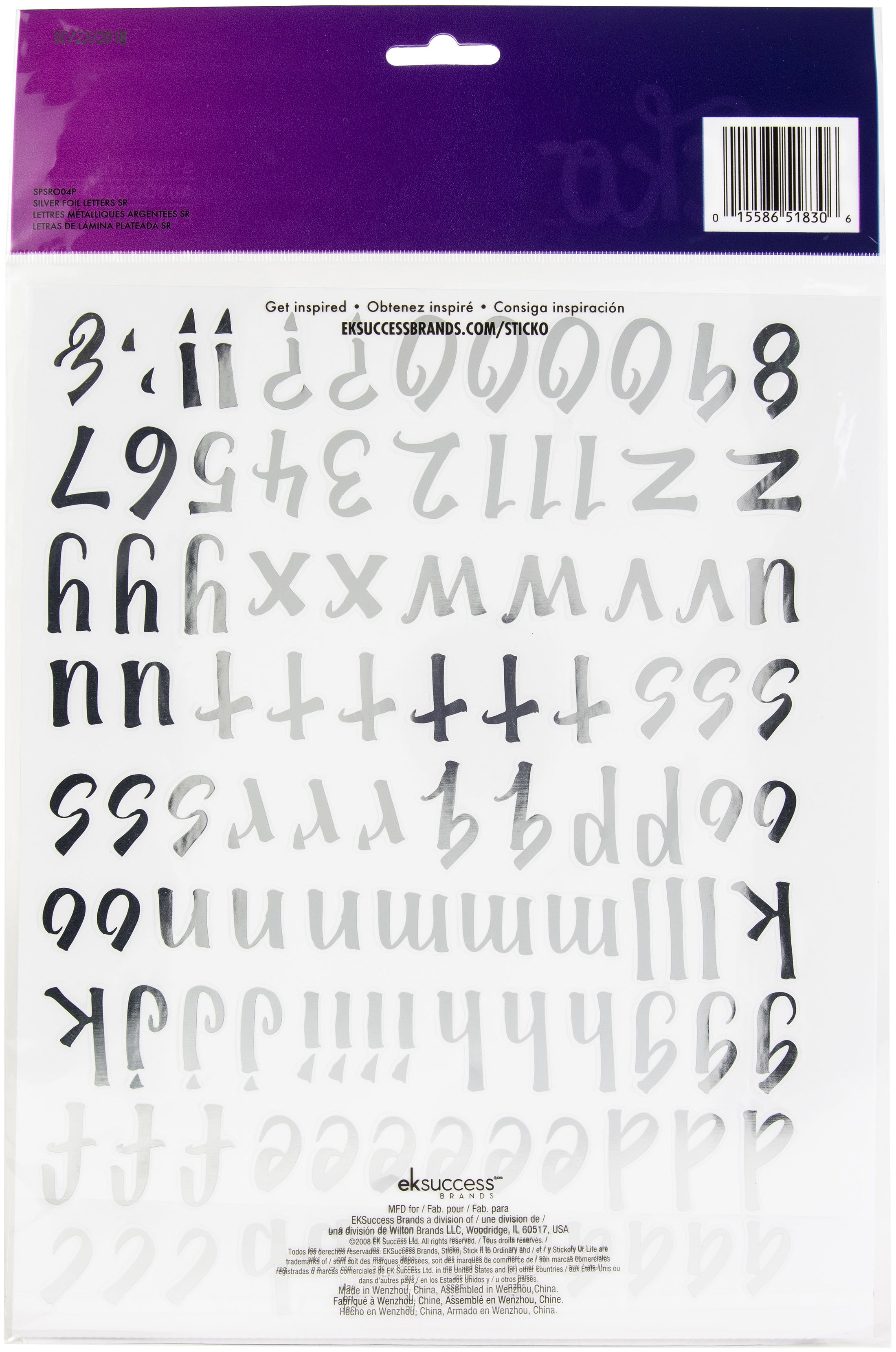 Sticko Alphabet Stickers-Silver Foil