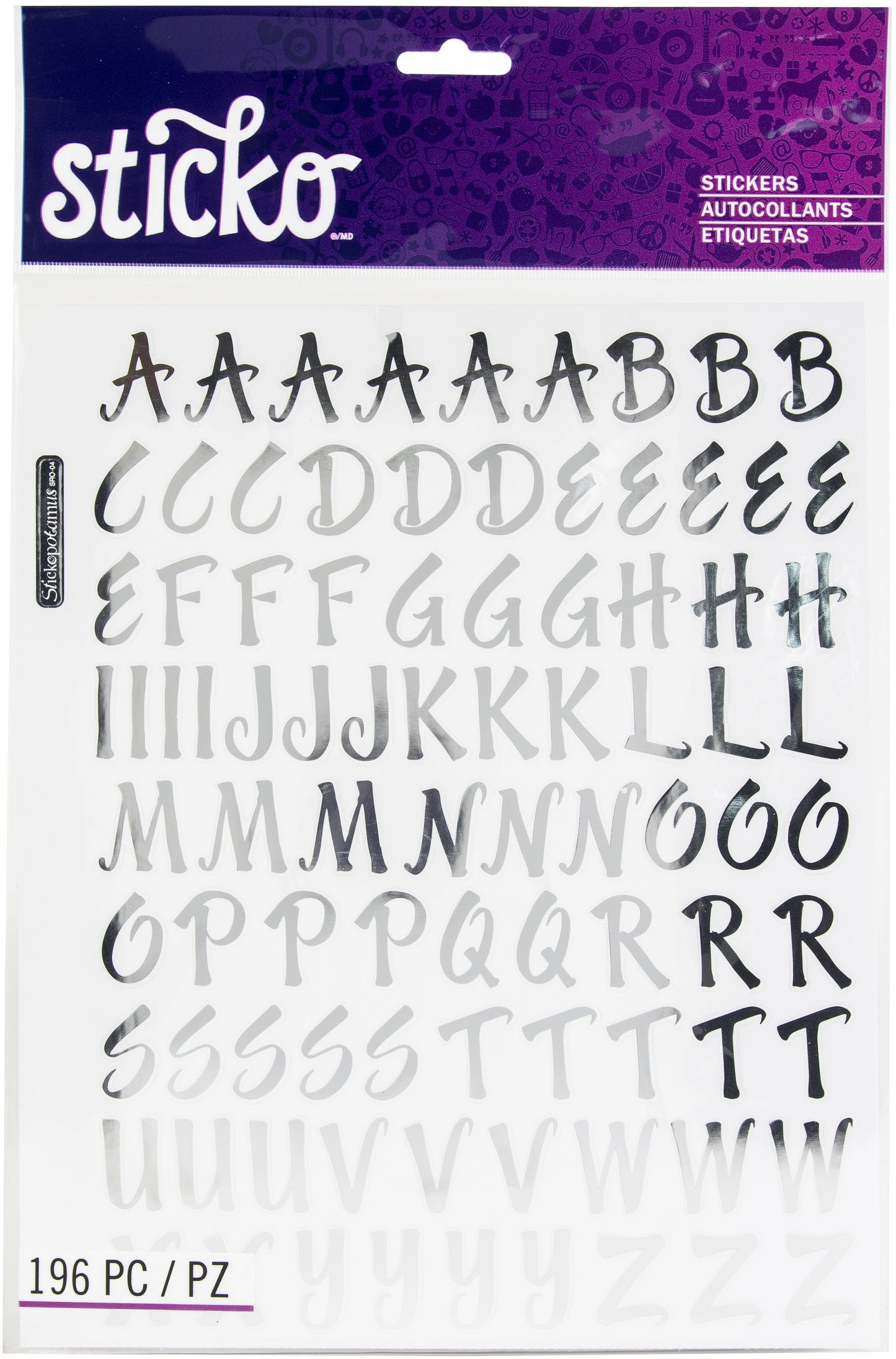 Sticko Alphabet Stickers-Silver Foil