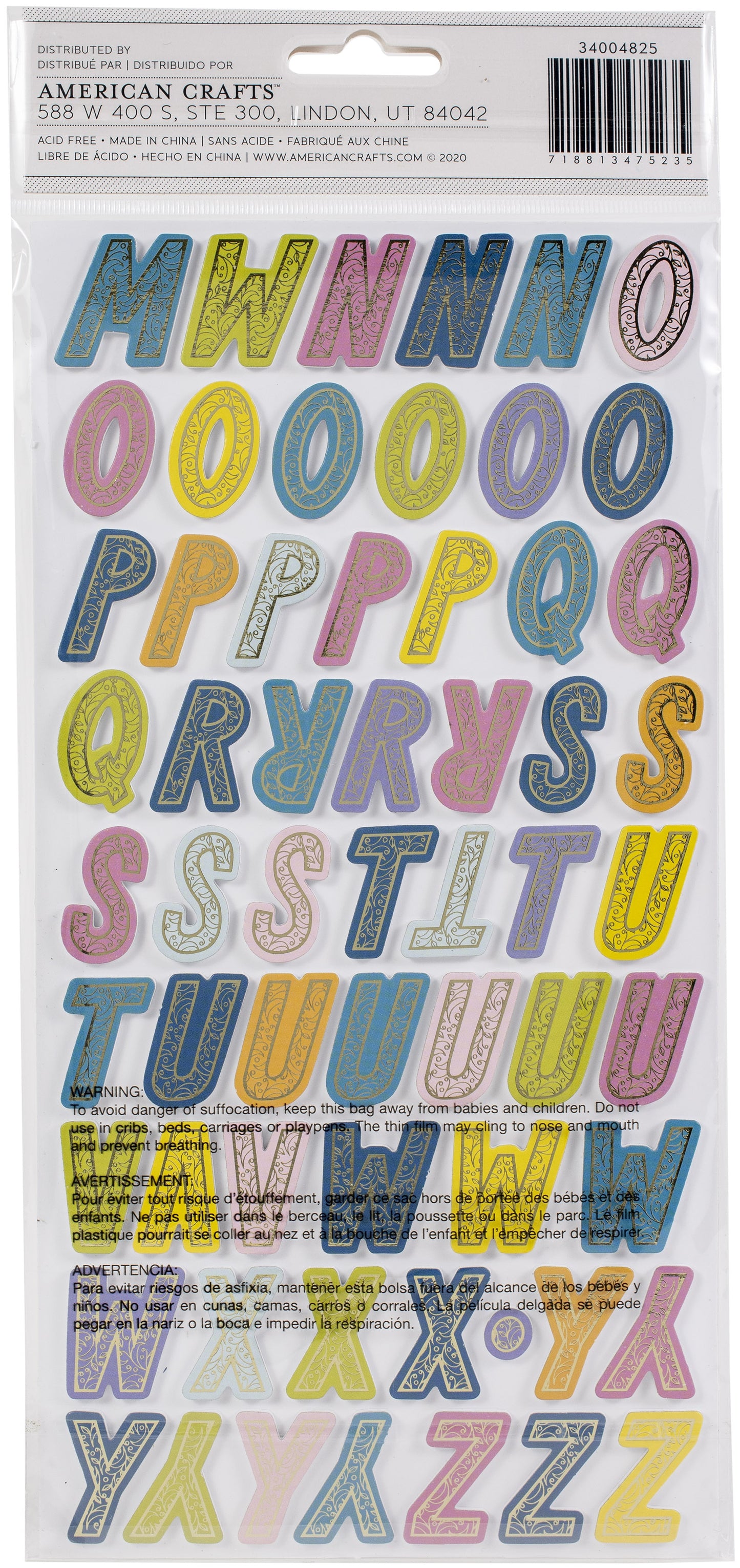 Paige Evans Wonders Thickers Stickers 130/Pkg-Wonderful Alphabet