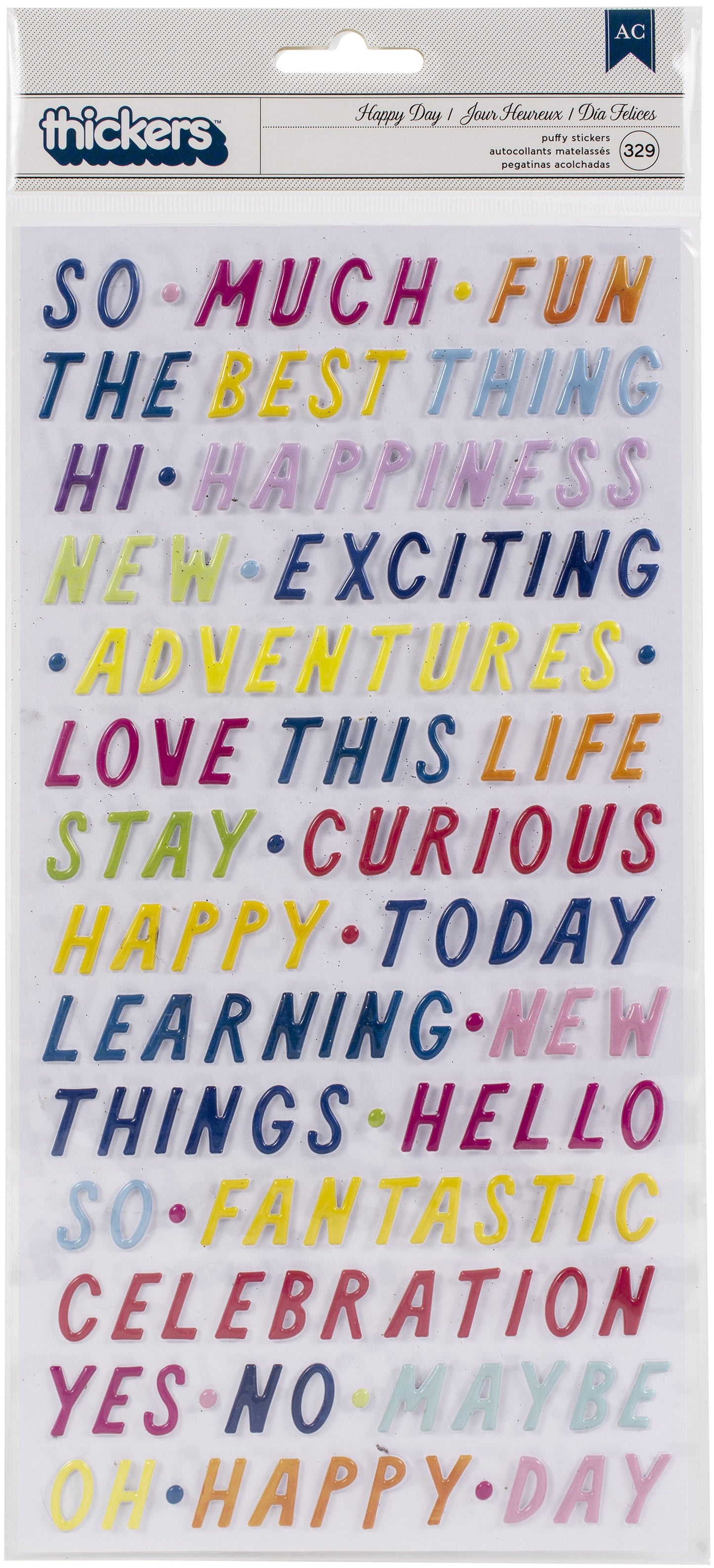 Paige Evans Wonders Thickers Stickers 329/Pkg-Happy Day Phrases