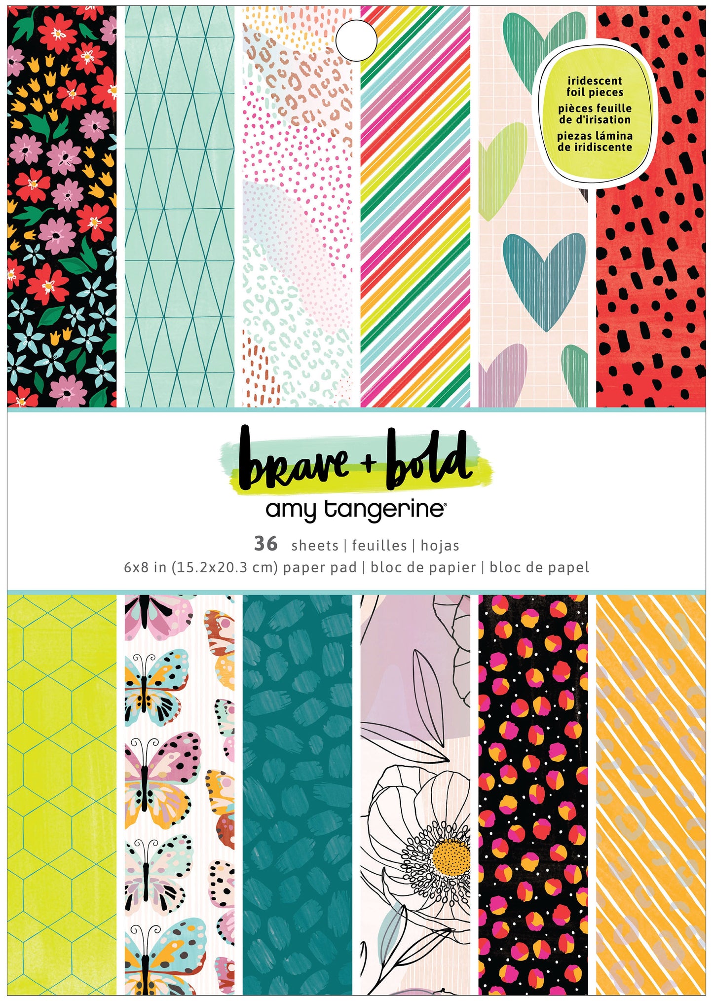 American Crafts Single-Sided Paper Pad 6"X8" 36/Pkg-Amy Tan Brave & Bold