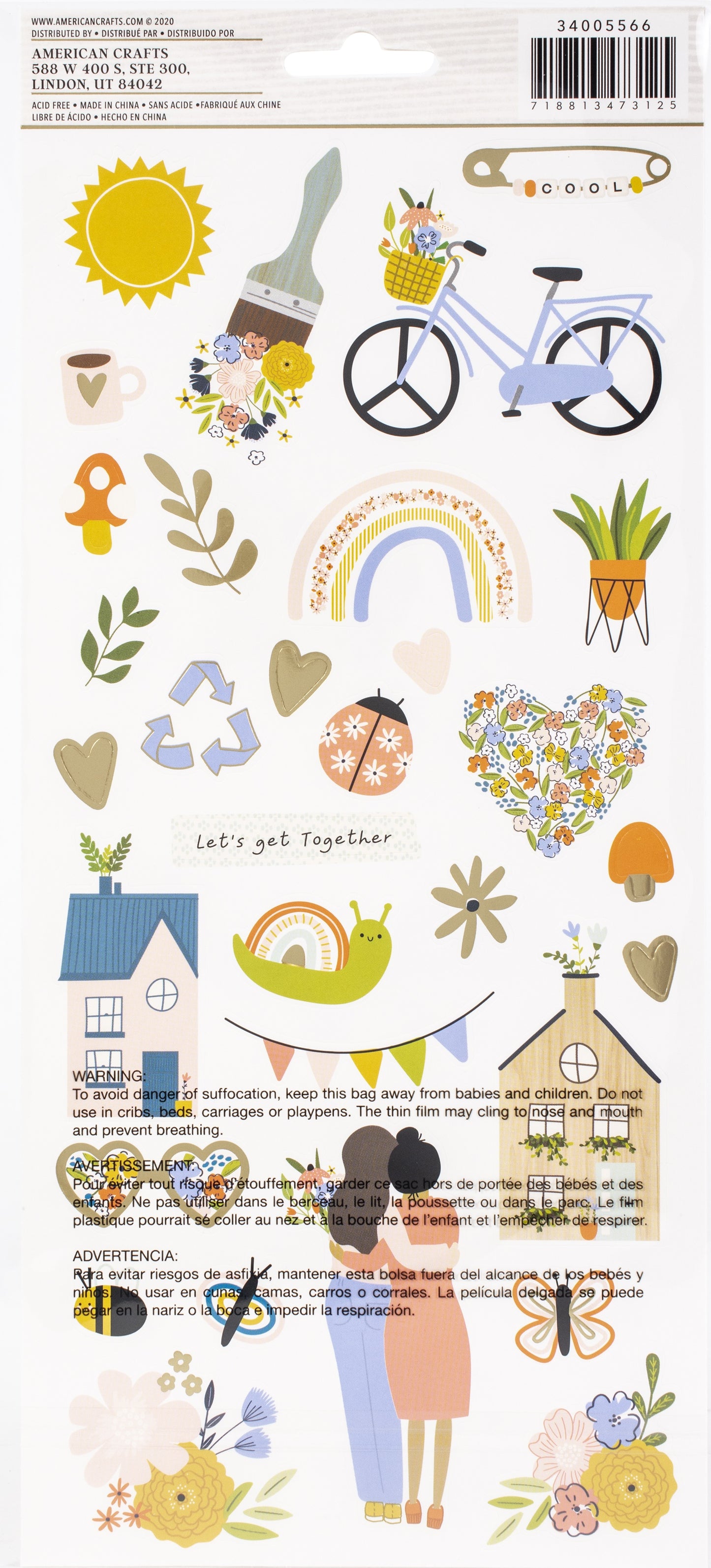 Jen Hadfield Reaching Out Cardstock Stickers 6"X12" 62/Pkg-Icons