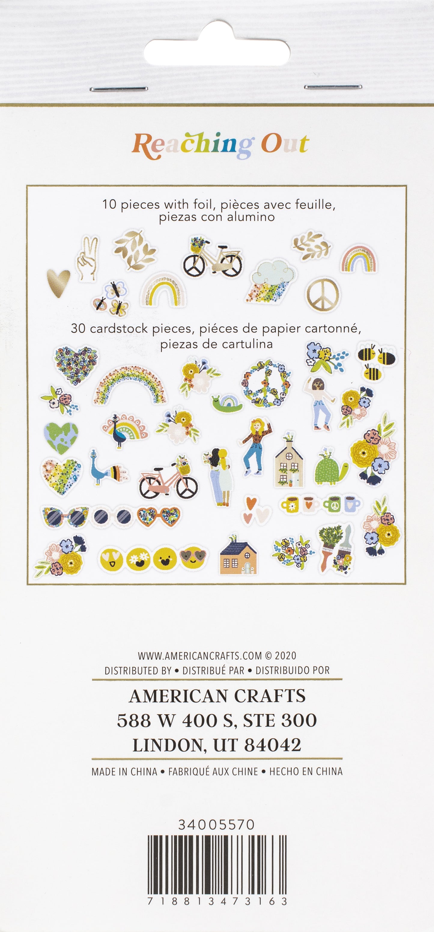 Jen Hadfield Reaching Out Ephemera Cardstock Die-Cuts-Icons W/Gold Foil Accents