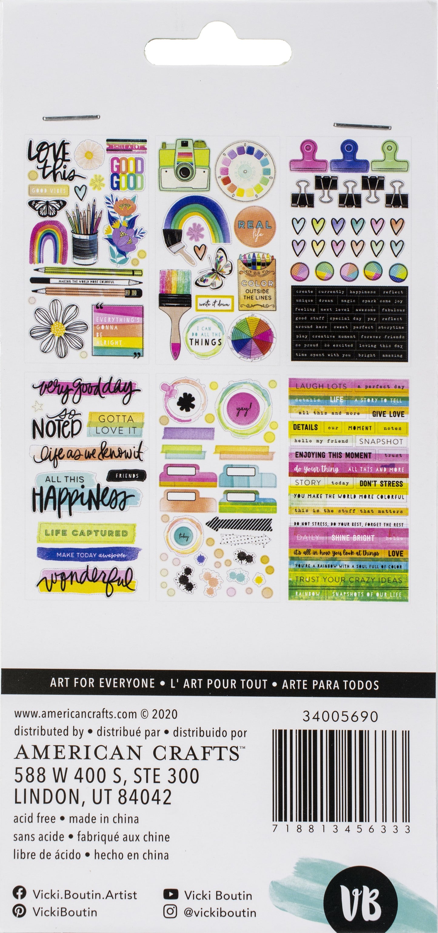 Vicki Boutin Color Study Sticker Book-W/Gold Foil Accents 171/Pkg