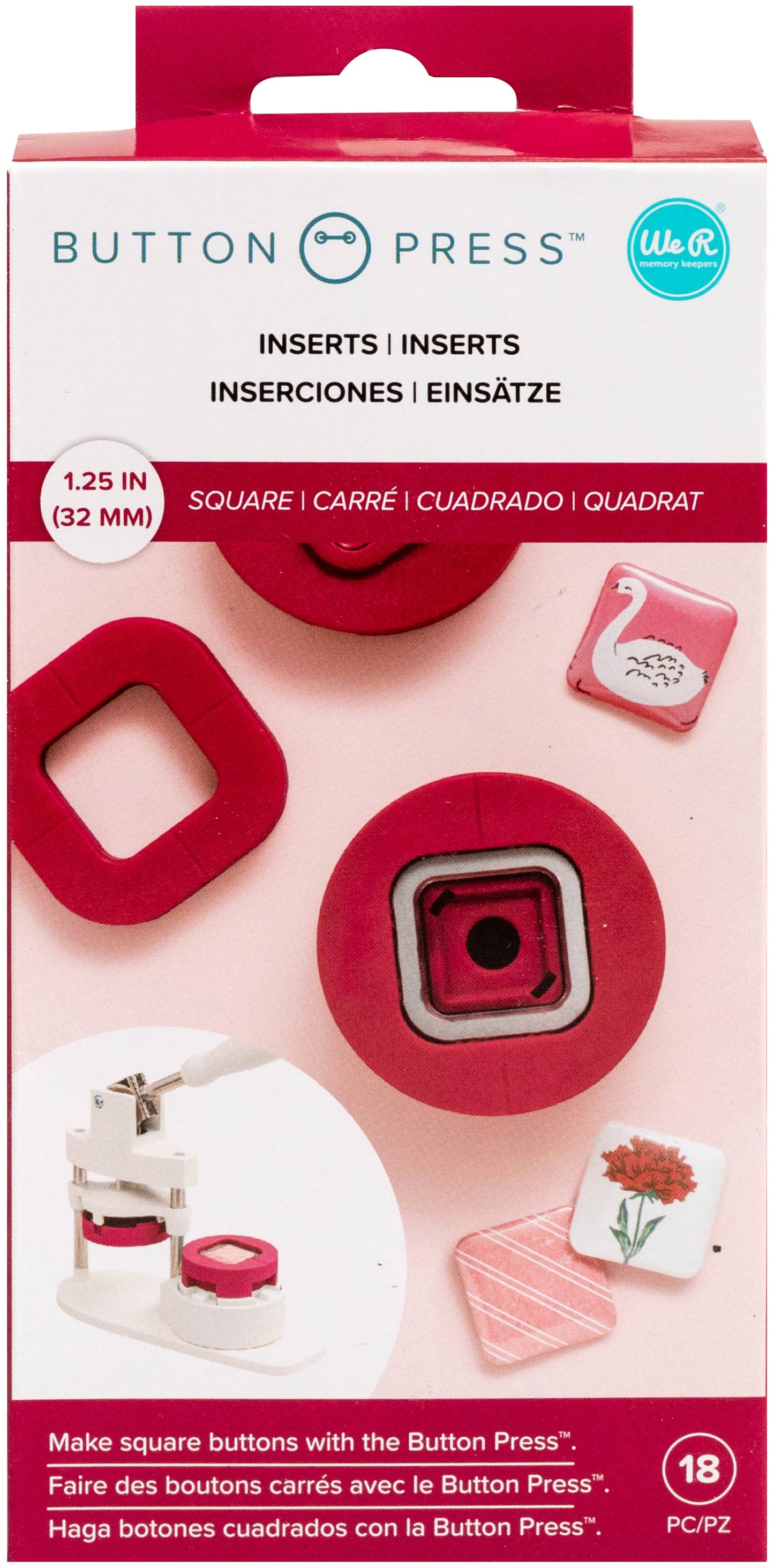 We R Memory Keepers Button Press Insert-Square (31mm)