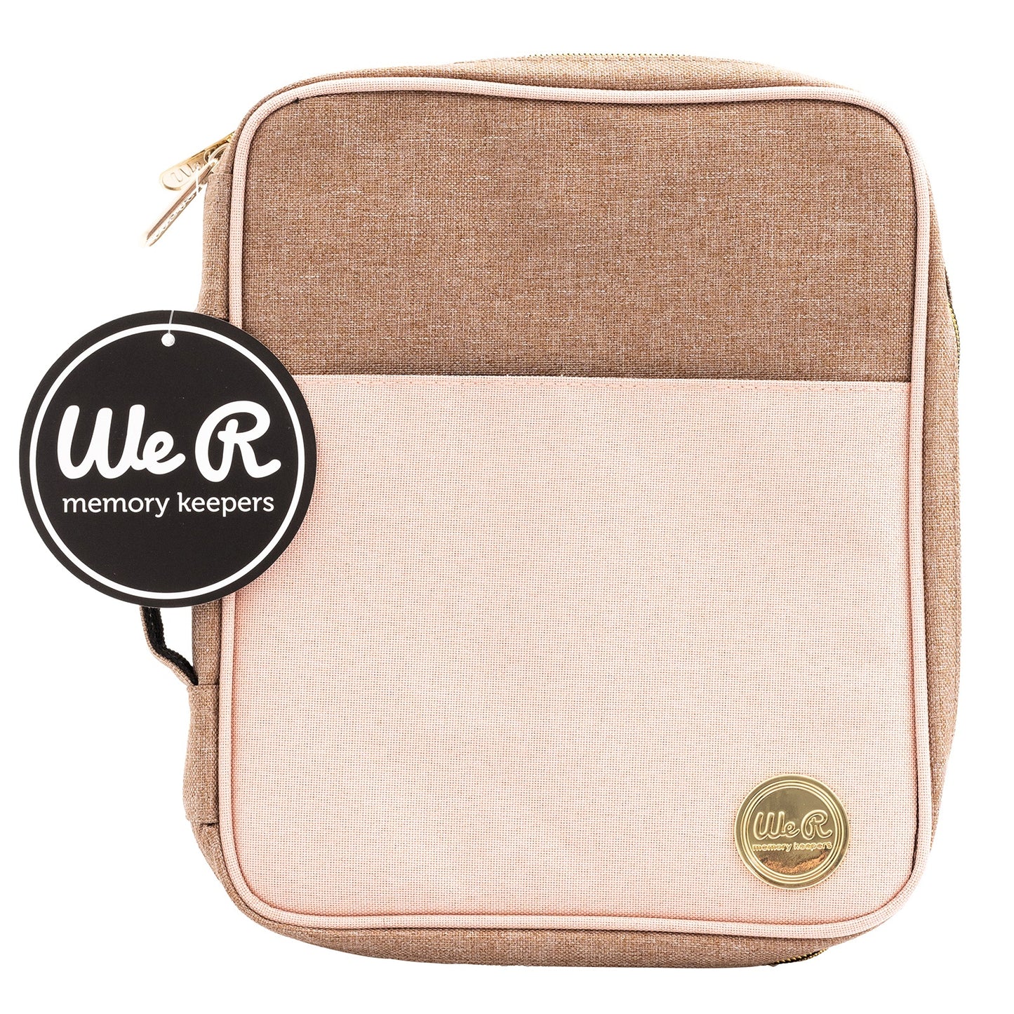 We R Memory Keepers Crafter's Carry Pouch-Taupe & Pink