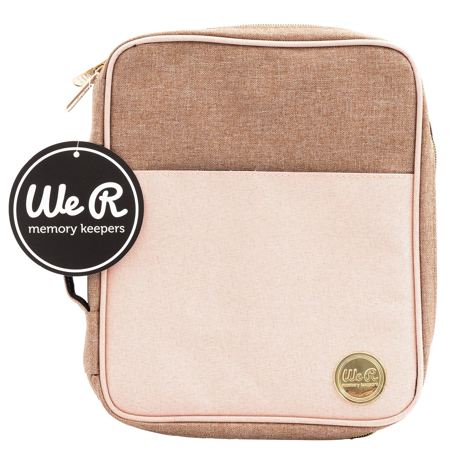 We R Memory Keepers Crafter's Carry Pouch-Taupe & Pink