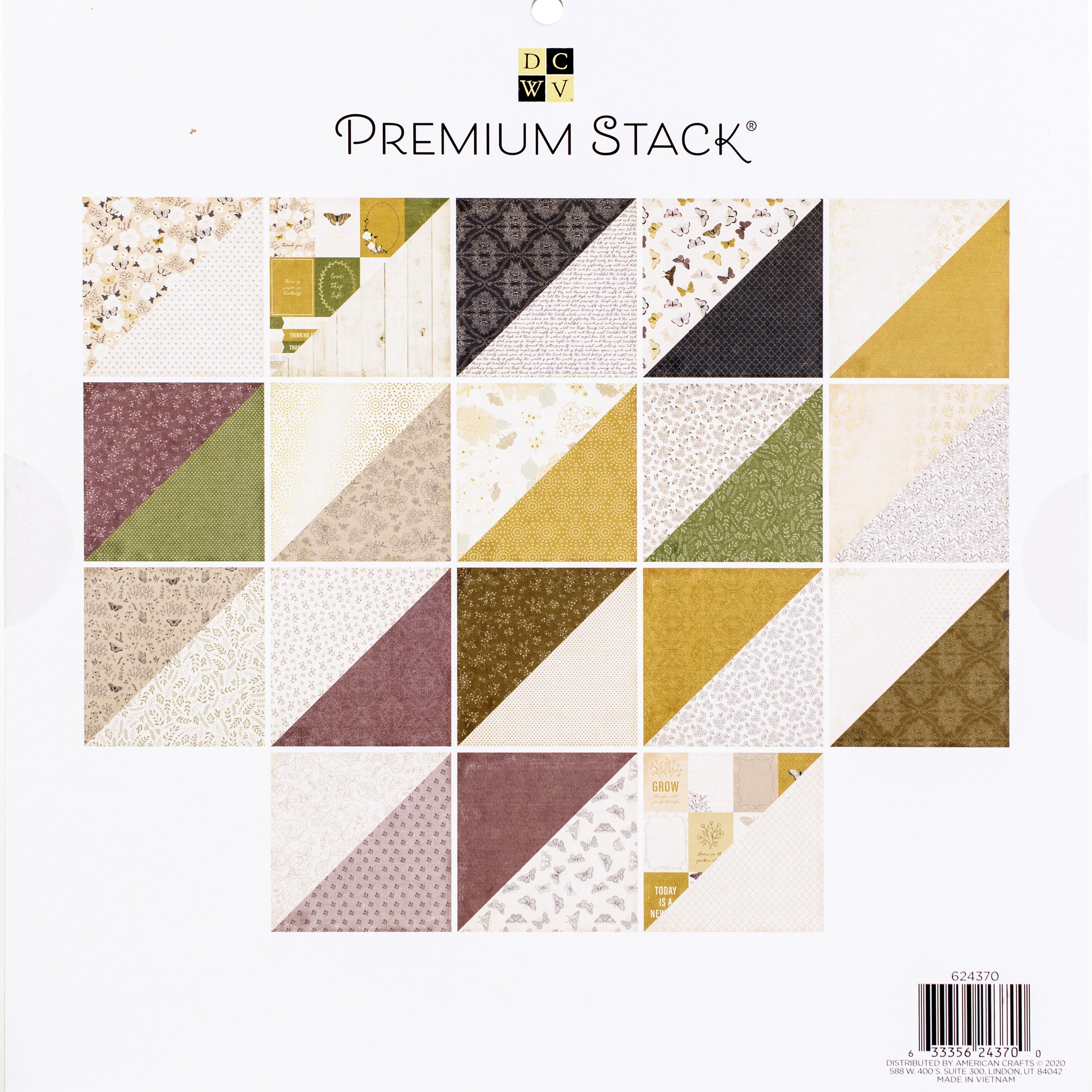 DCWV Double-Sided 12x12" Cardstock Stack - English Garden, with Gold Foil