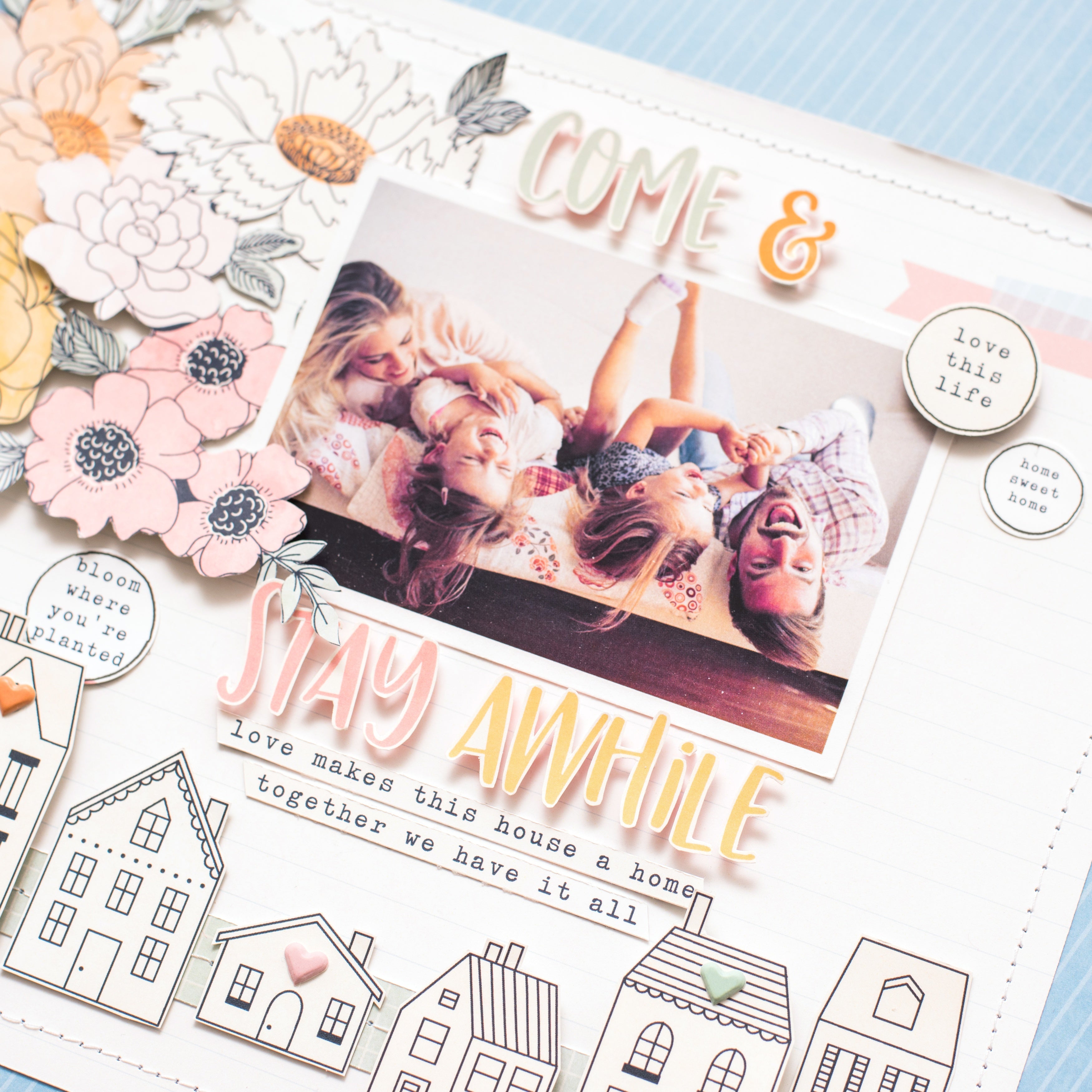 DCWV Double-Sided 12x12" Cardstock Stack - Humble Abode, with Gold Foil