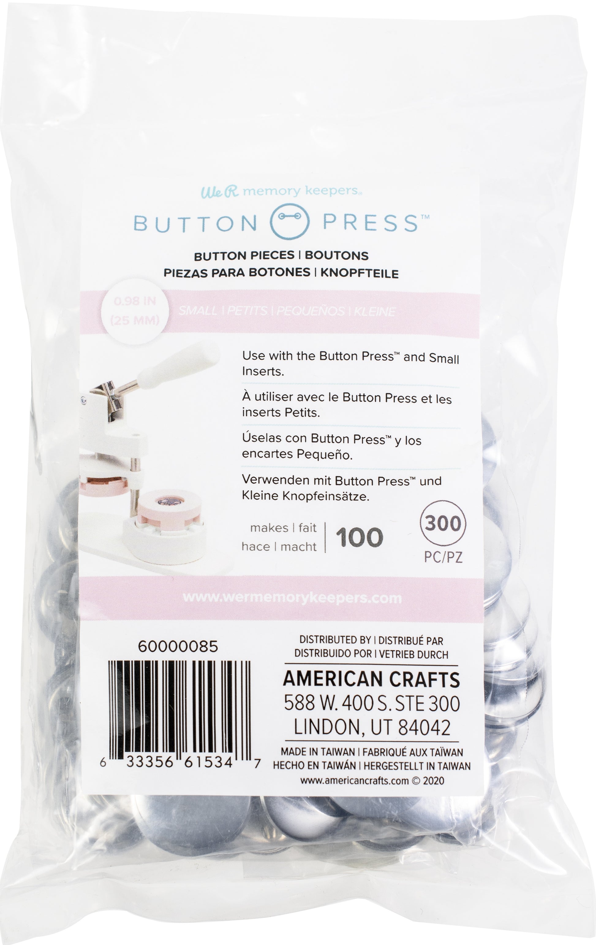 We R Memory Keepers Button Press Bulk Refill Pack 100/Pkg-Small (25mm) –  American Crafts