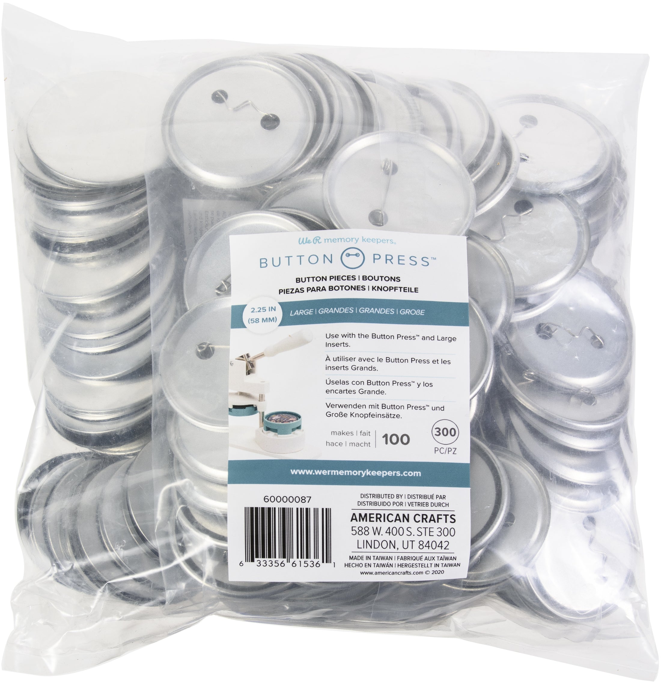 We R Makers Button Press Circle Buttons Bulk Refill Bag - 100 Pack