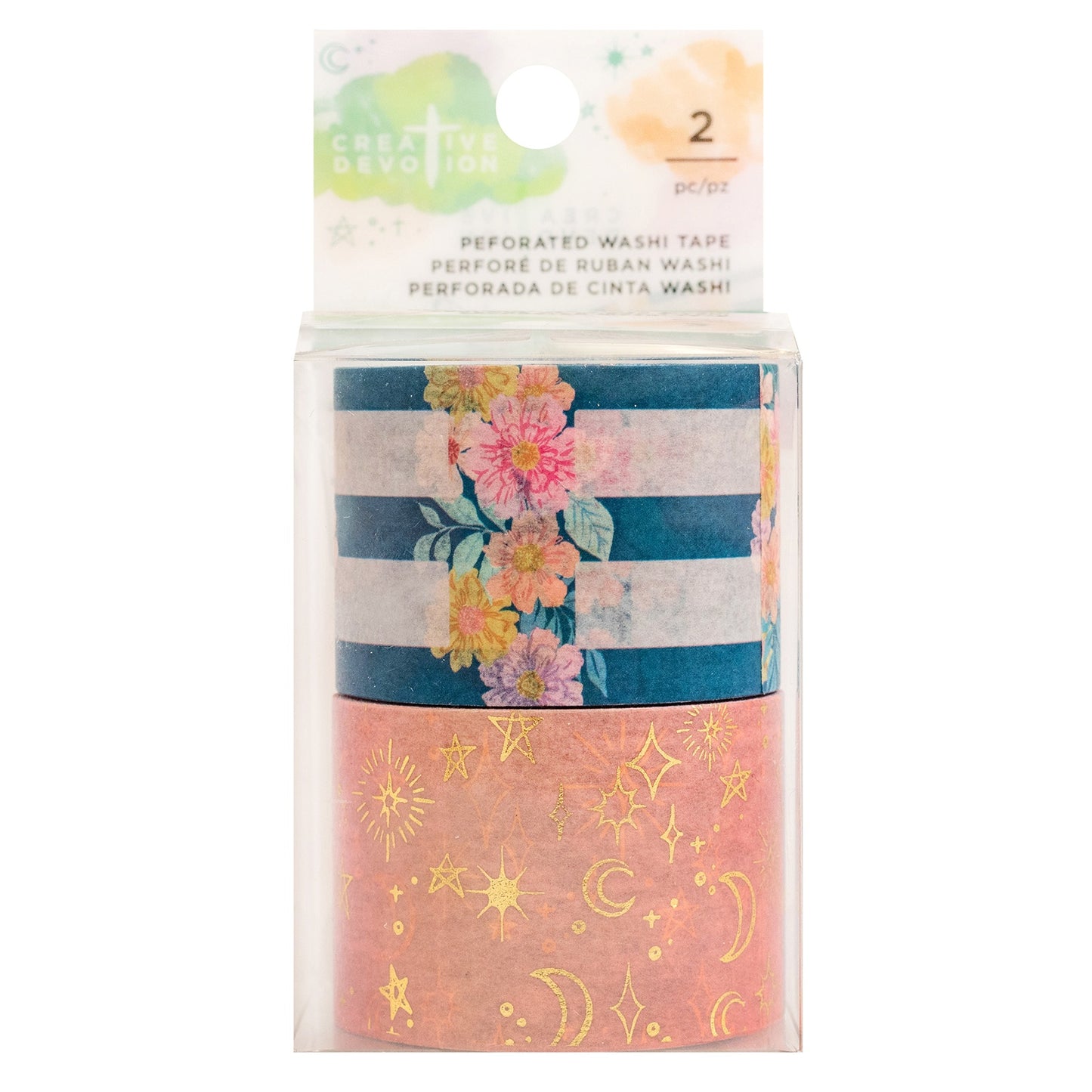 Creative Devotion Draw Near Washi Tape 2/Pkg-Perforated Tab, W/Matte Gold Foil Accent