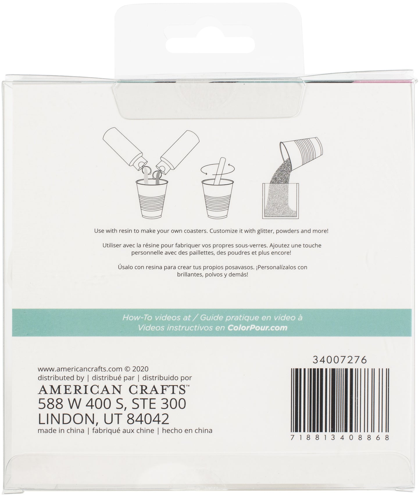 American Crafts Color Pour Resin Mold 2/Pkg-2 Part Agate Coaster