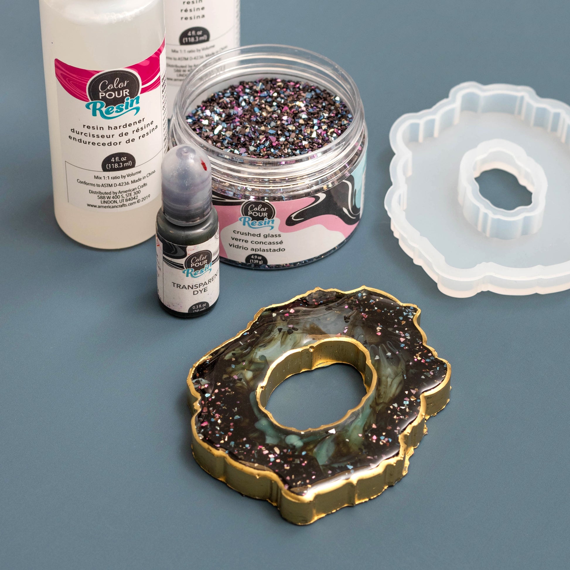 American Crafts™ Color Pour Resin Circle, Square & Hexagon Coaster