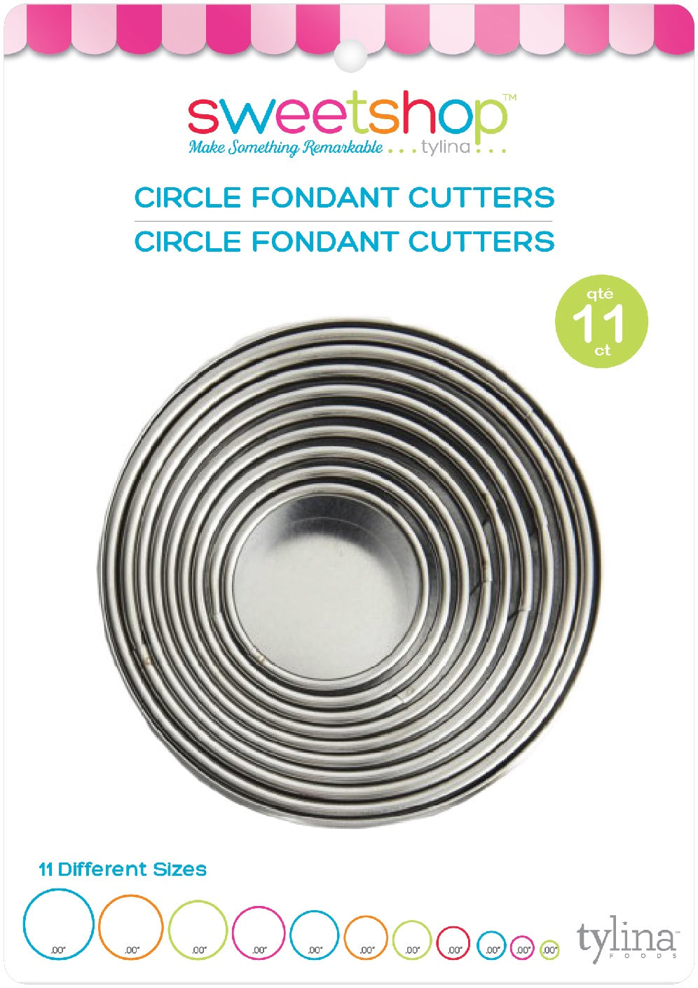 Sweetshop Fondant Cutters 11/Pkg-Circle