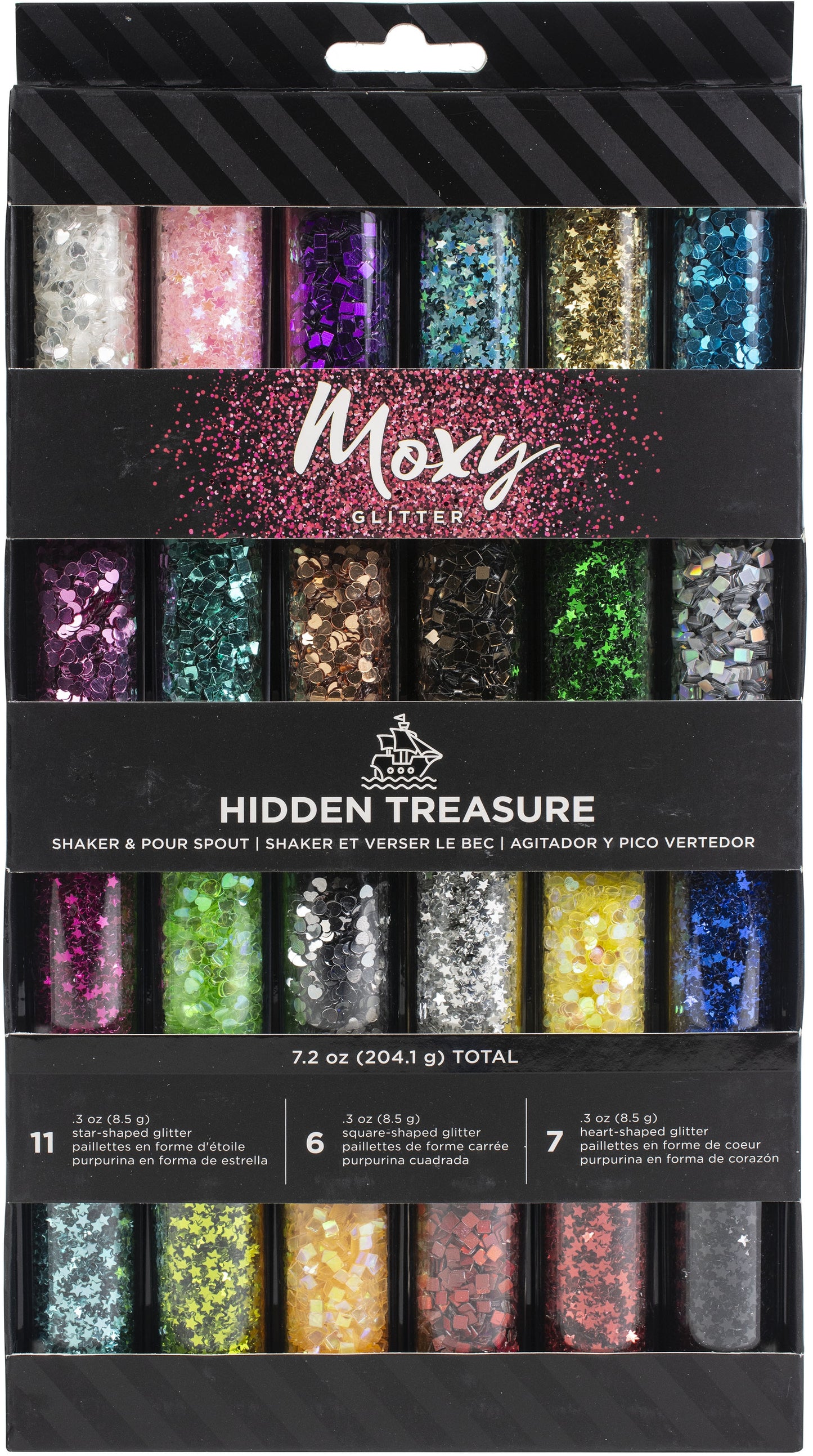 Moxy Chunky Glitter .3oz 24/Pkg-Hidden Treasure