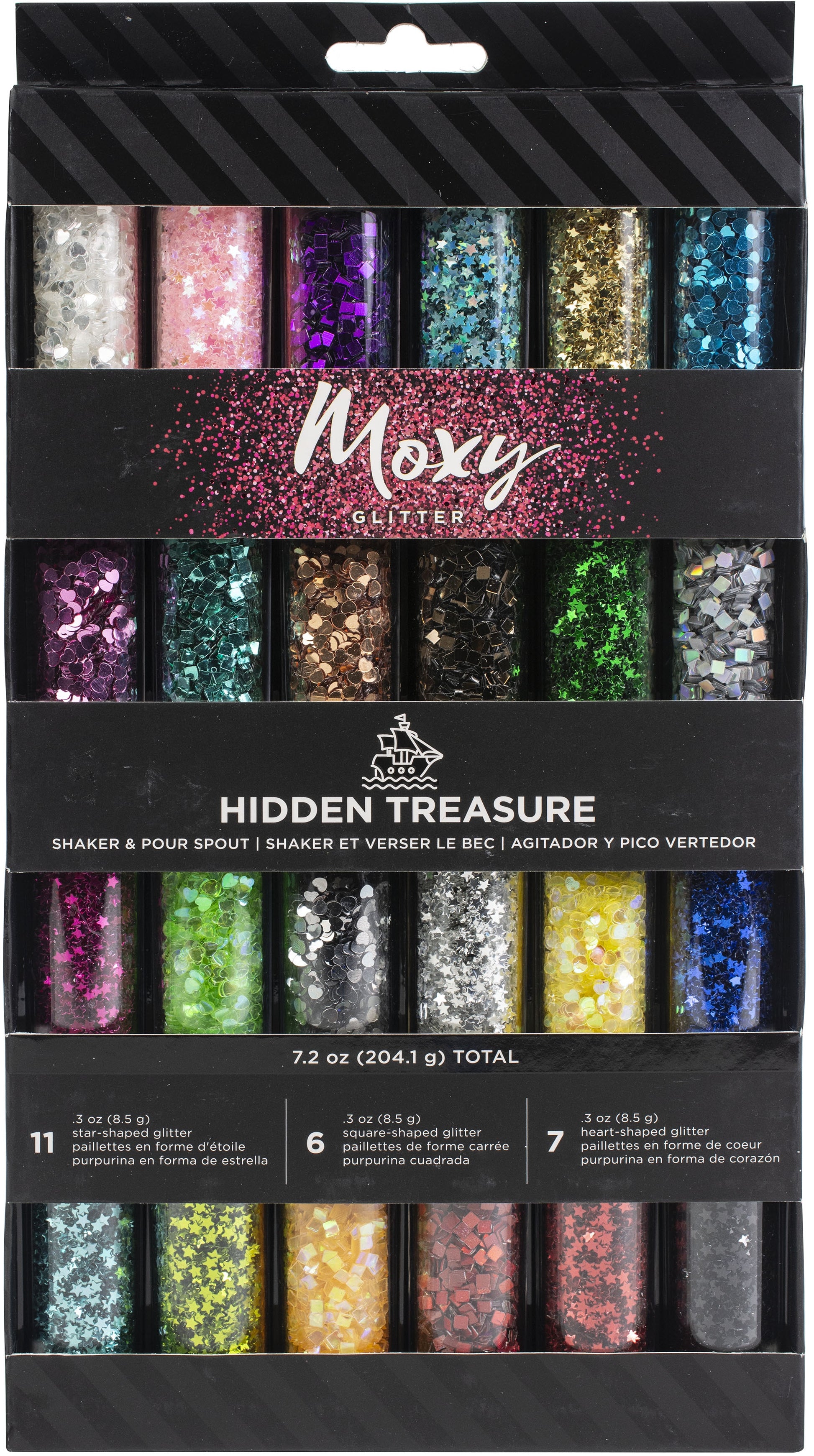 Moxy Chunky Glitter .3oz 24/Pkg Hidden Treasure
