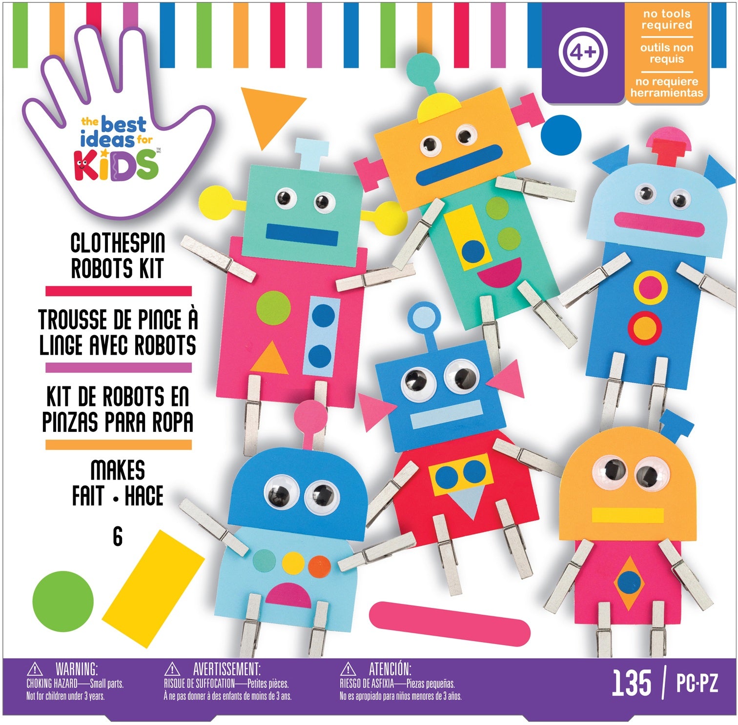 American Crafts Best Ideas For Kids Craft Kit - Clothespin Robots