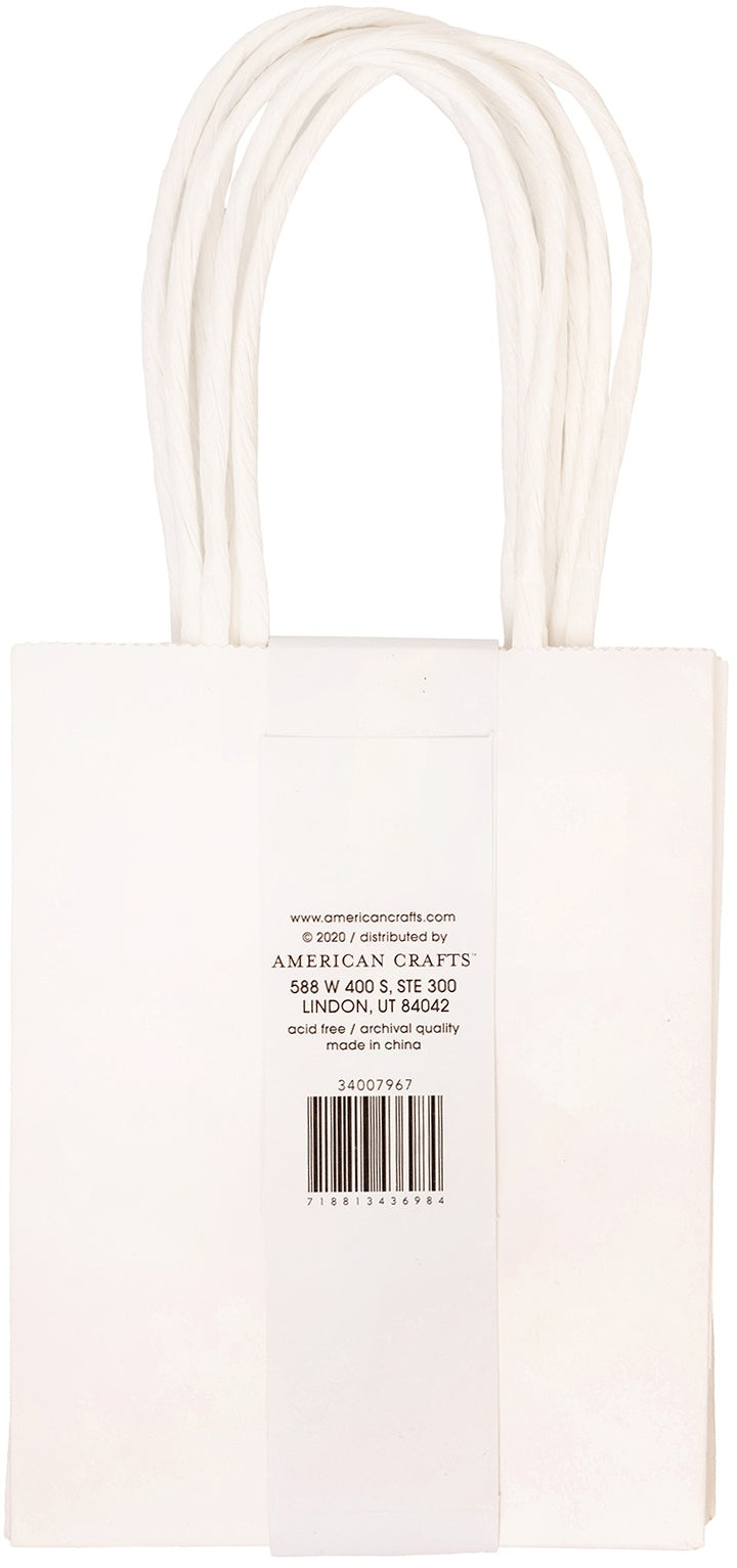 American Crafts Fancy That Mini Gift Bags 3.875"X5" 5/Pkg-White