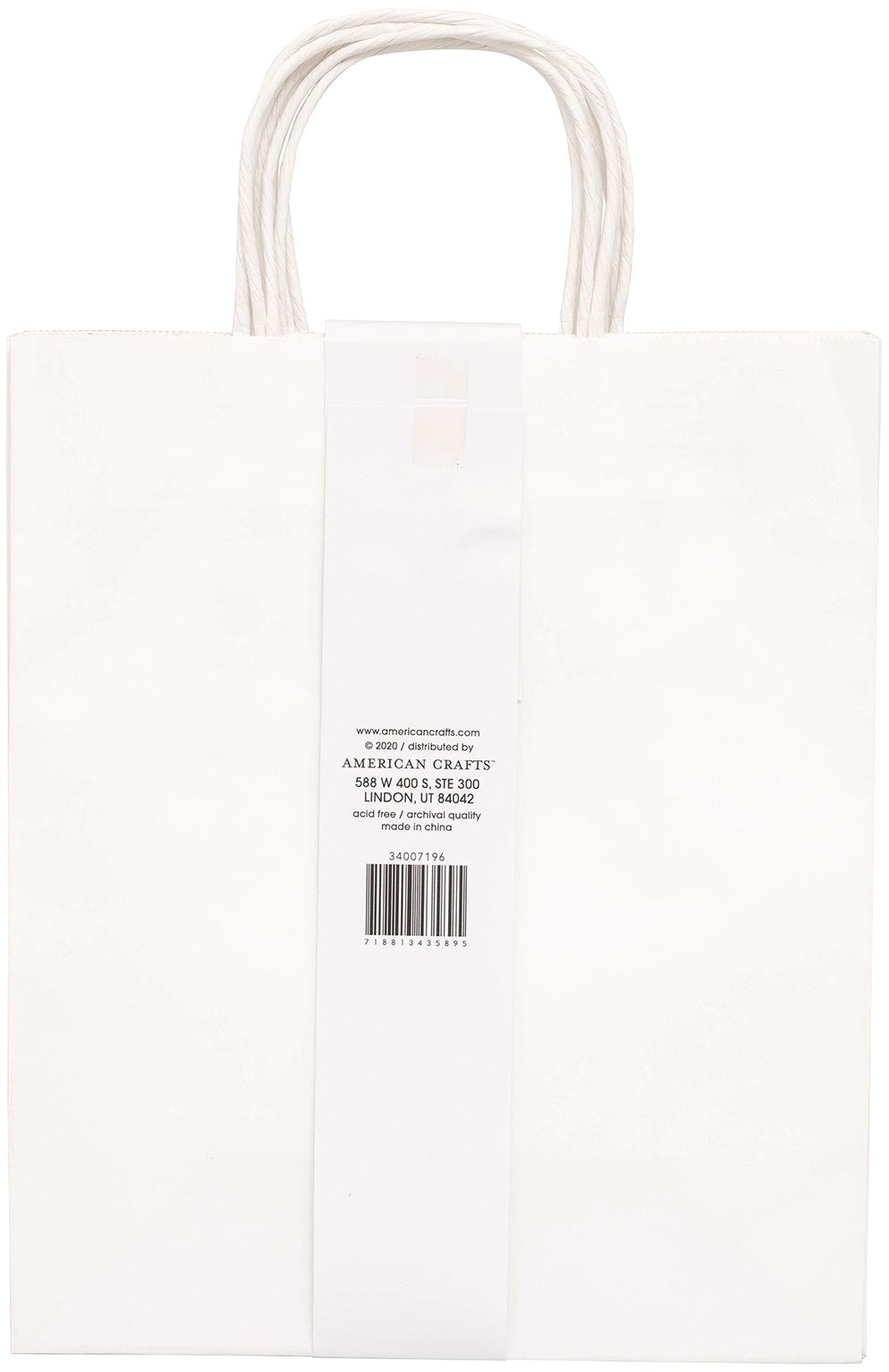 American Crafts Fancy That Large Gift Bags 10"X12" 4/Pkg-White
