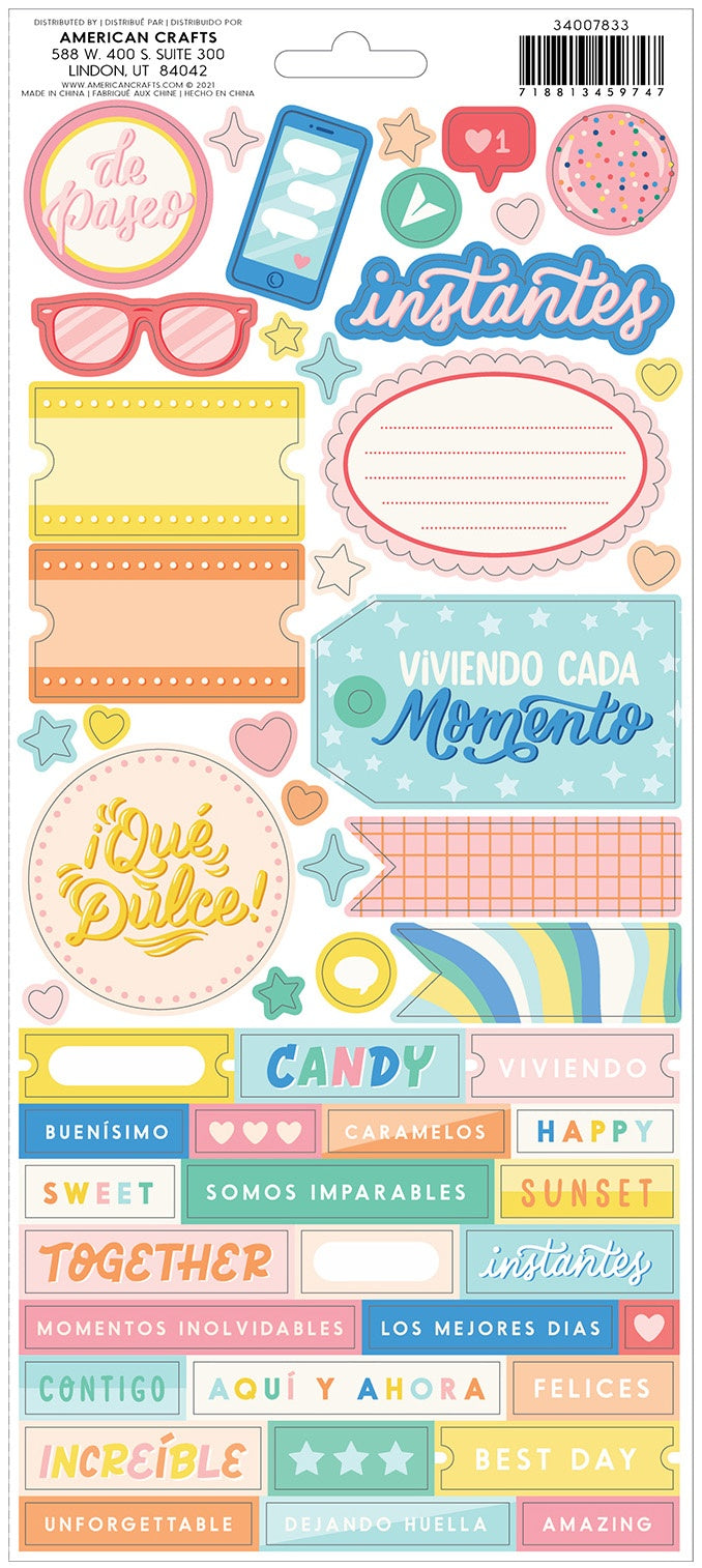 Obed Marshall Fantastico Cardstock Stickers 6"X12" 102/Pkg-Accents & Phrases