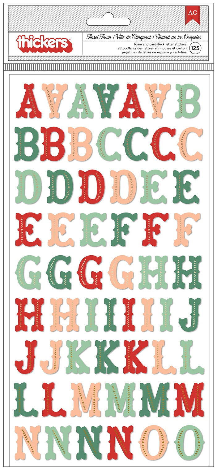 Busy Sidewalks Thickers Stickers 164/Pkg-Tinsel Town Alphabet