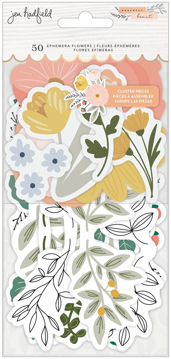 Jen Hadfield Peaceful Heart Ephemera Cardstock Die-Cuts-Floral