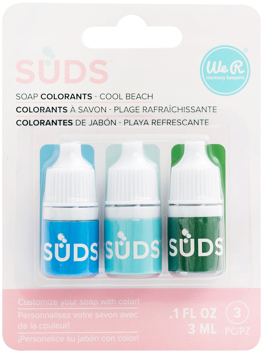 SUDS Soap Maker Colorant 3ml 3/Pkg-Cool Beach