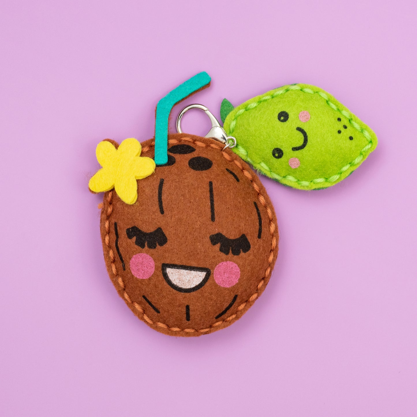 Colorbok Sew Cute Felt Keychain-Lime Coconut