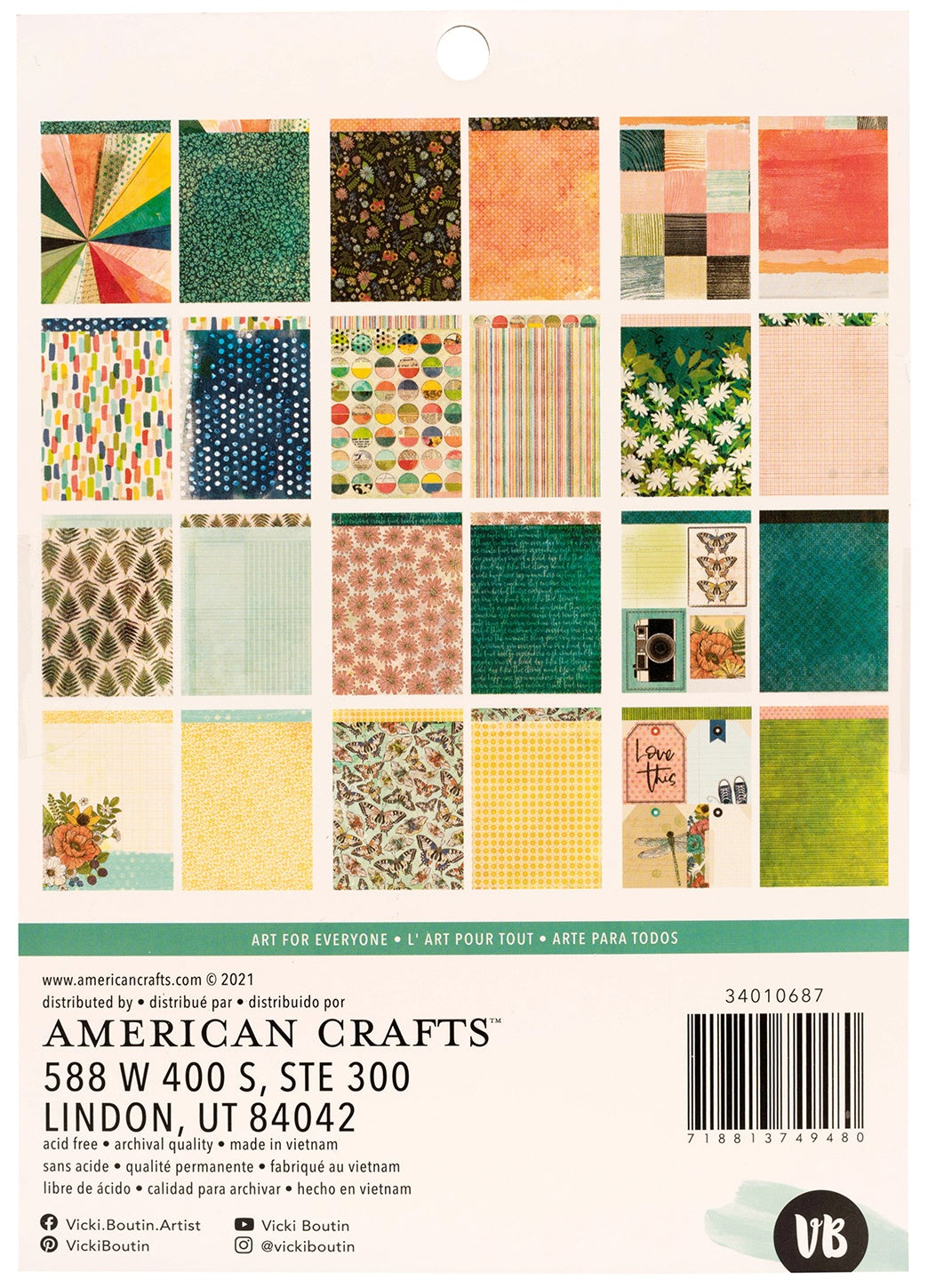 American Crafts Double-Sided Paper Pad 6"X8" 24/Pkg-Vicki Boutin Fernwood