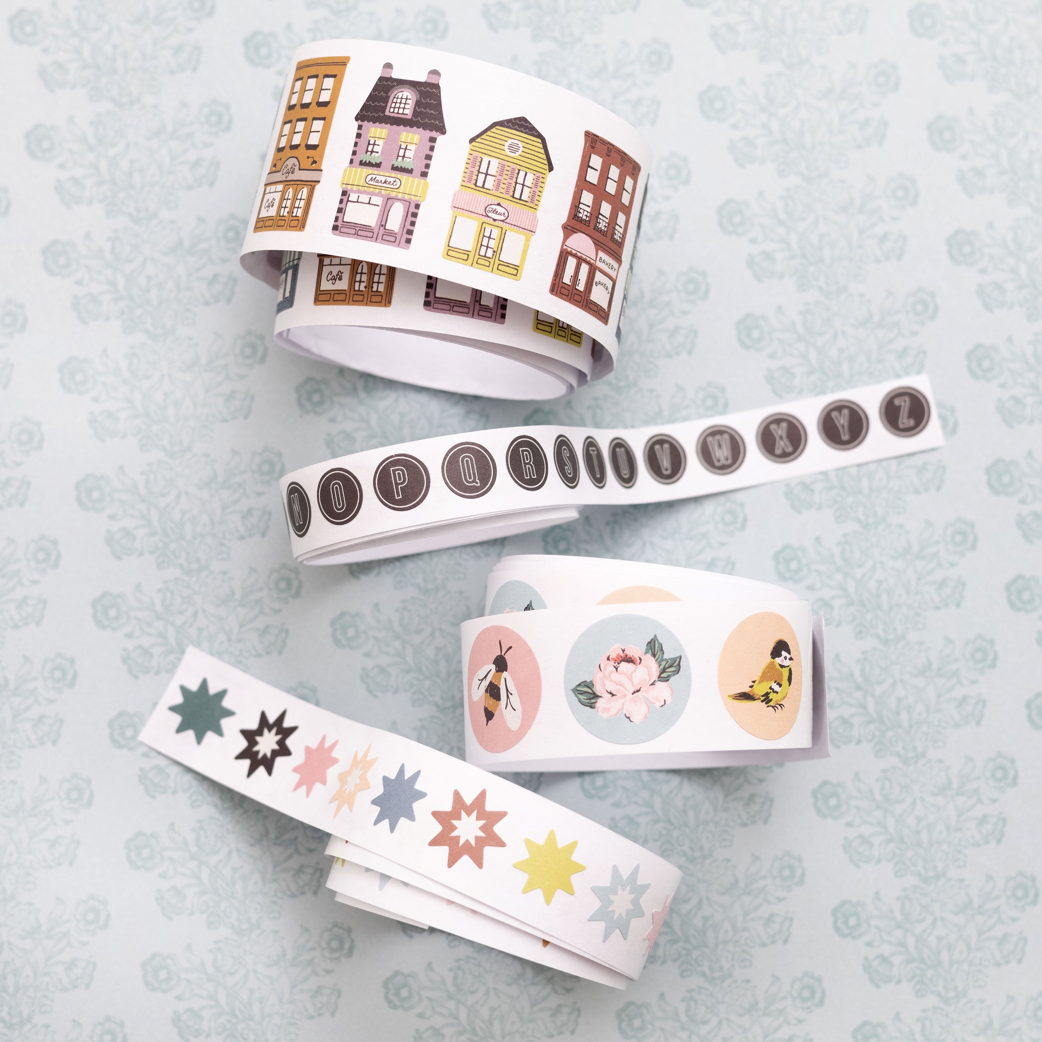 Maggie Holmes Market Square Sticker Rolls - 4 Rolls, 219pcs