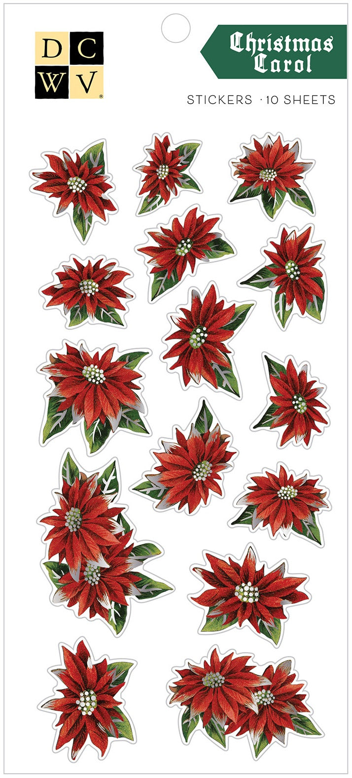 DCWV Christmas Stickers 10/Sheets-Christmas Carol, W/Silver Foil