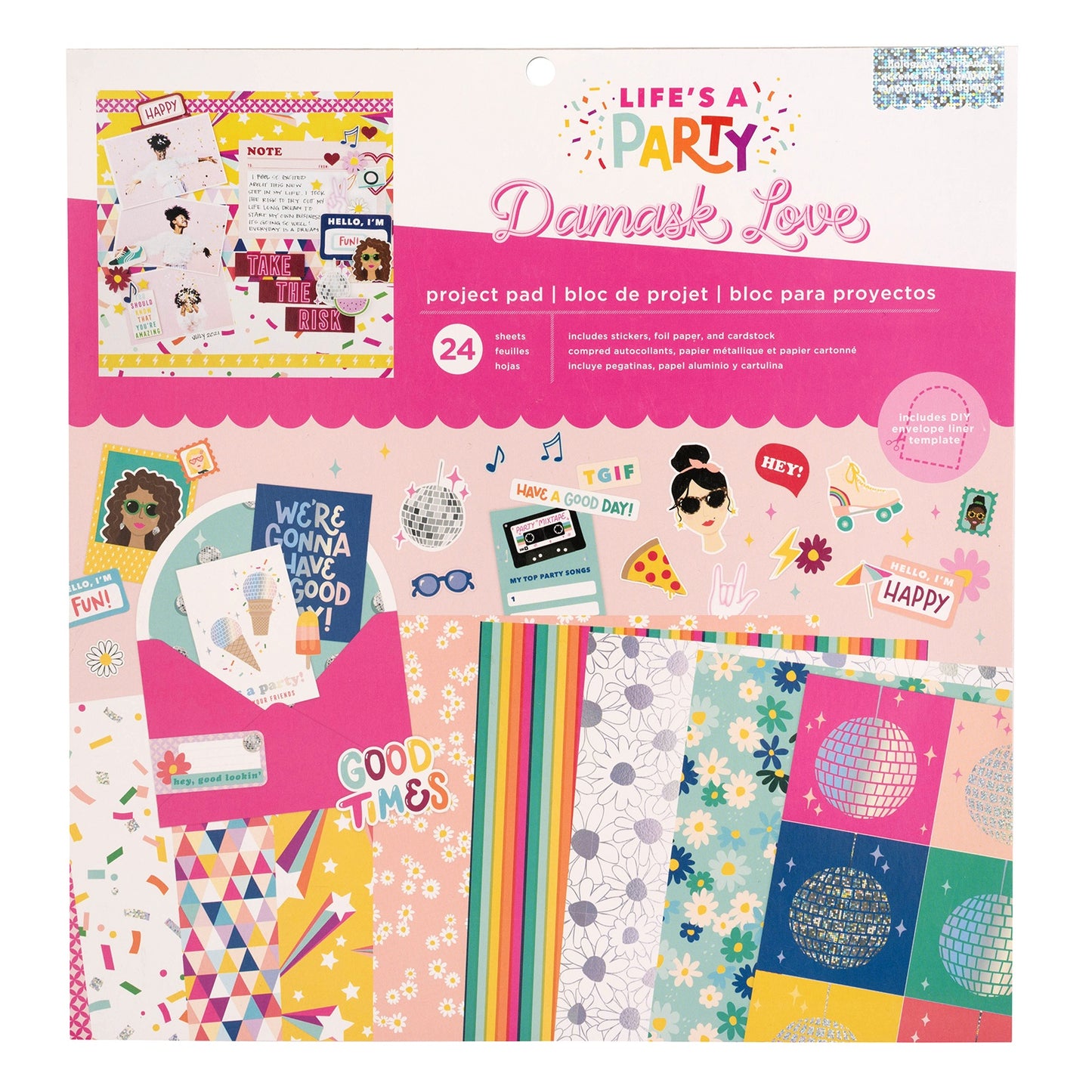 American Crafts Project Pad 12"X12" 24/Pkg-Damask Love Life's A Party