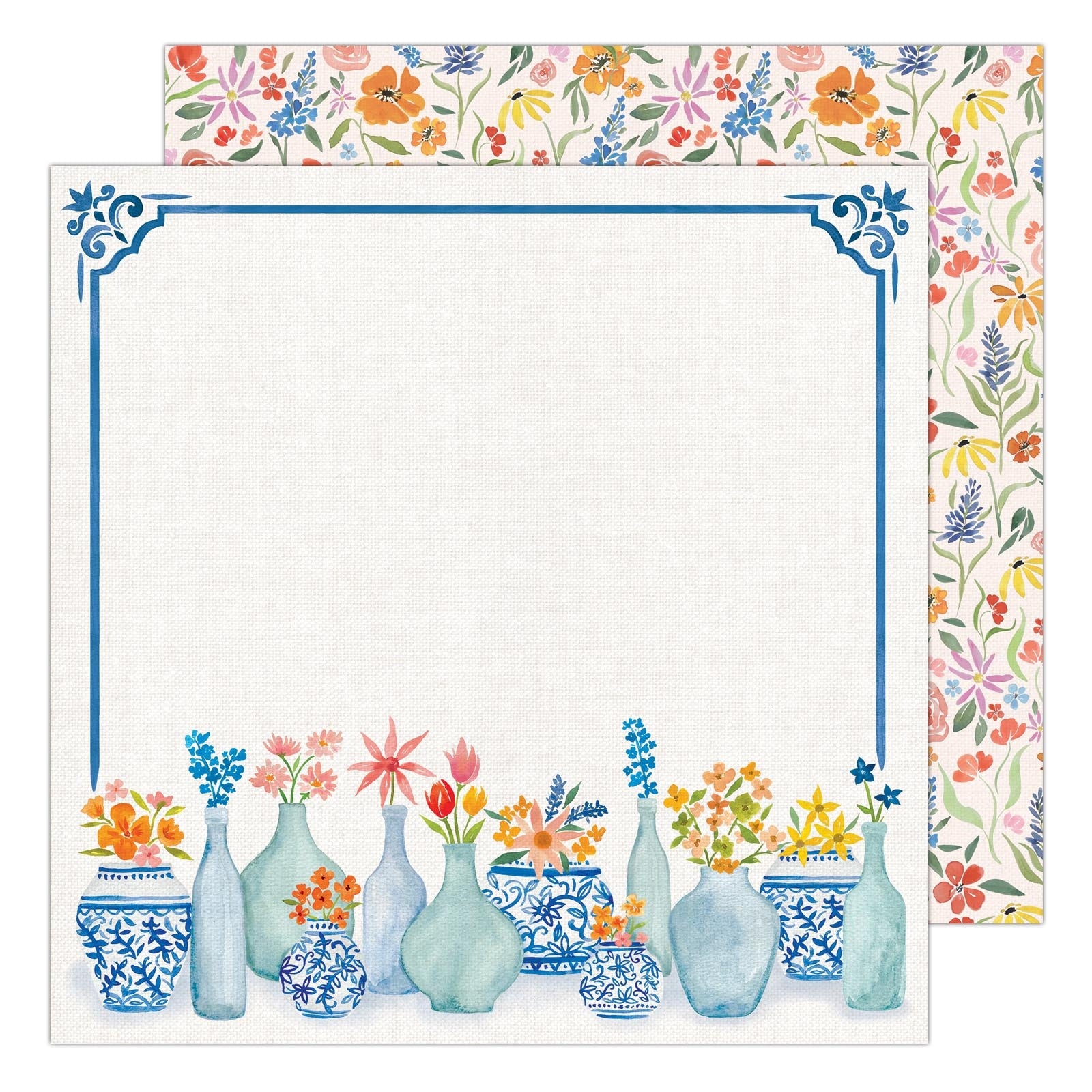 K&Company Antique Garden Vellum And Embossing Stickers 9/Pkg