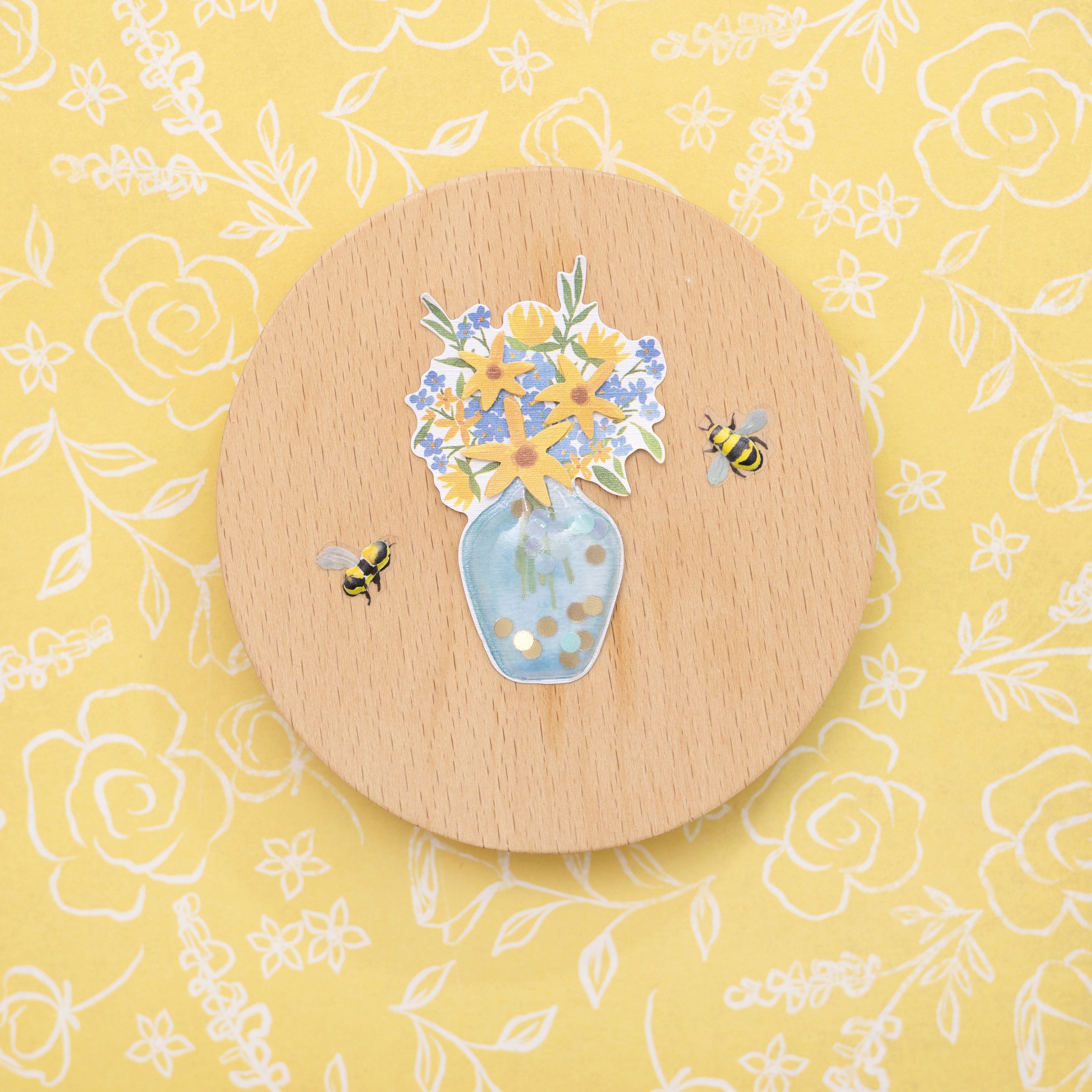K&Company Dimensional Stickers - Floral Vase, 11pcs